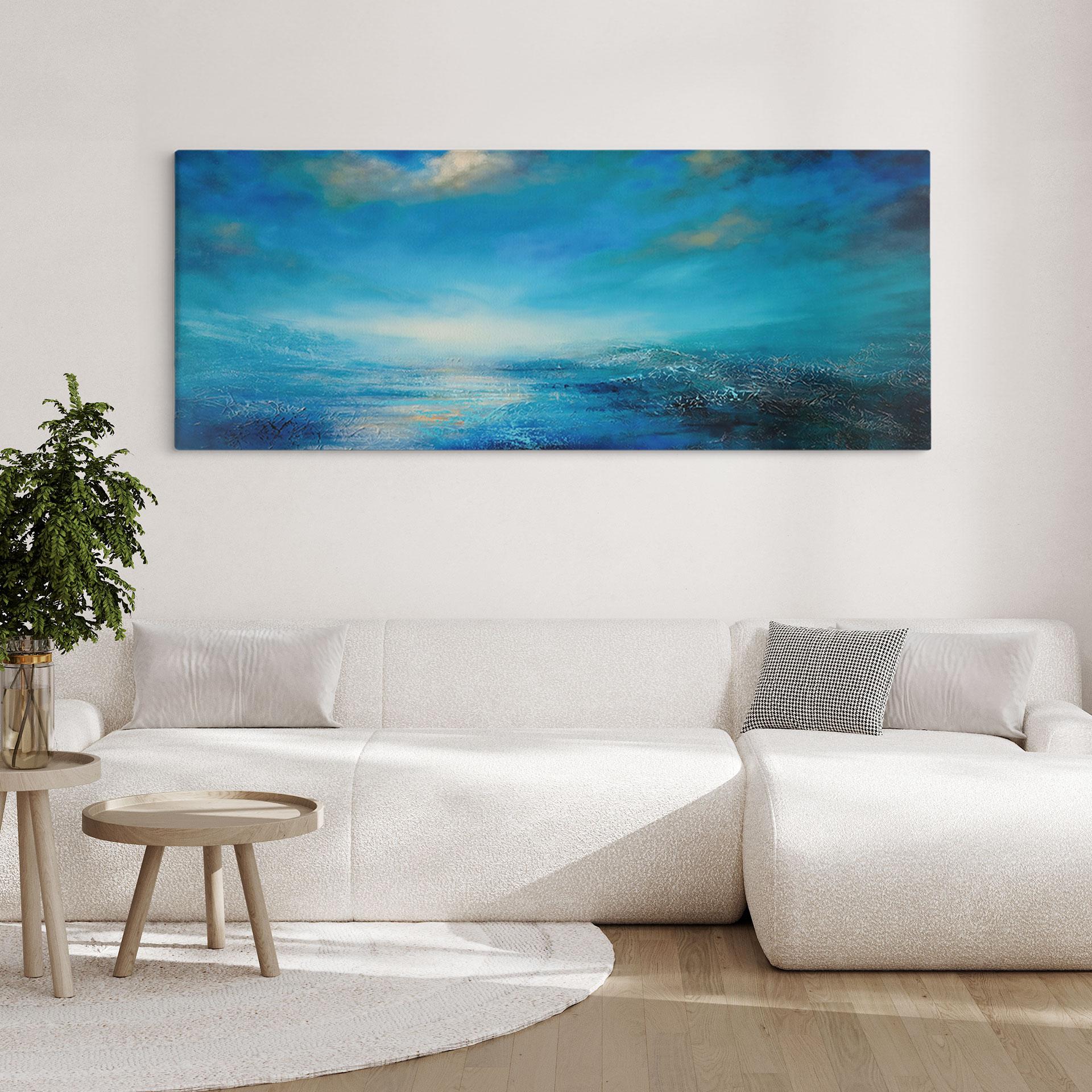 Canvasbillede Endeløse vidder i blåt - Schmucker - Panorama