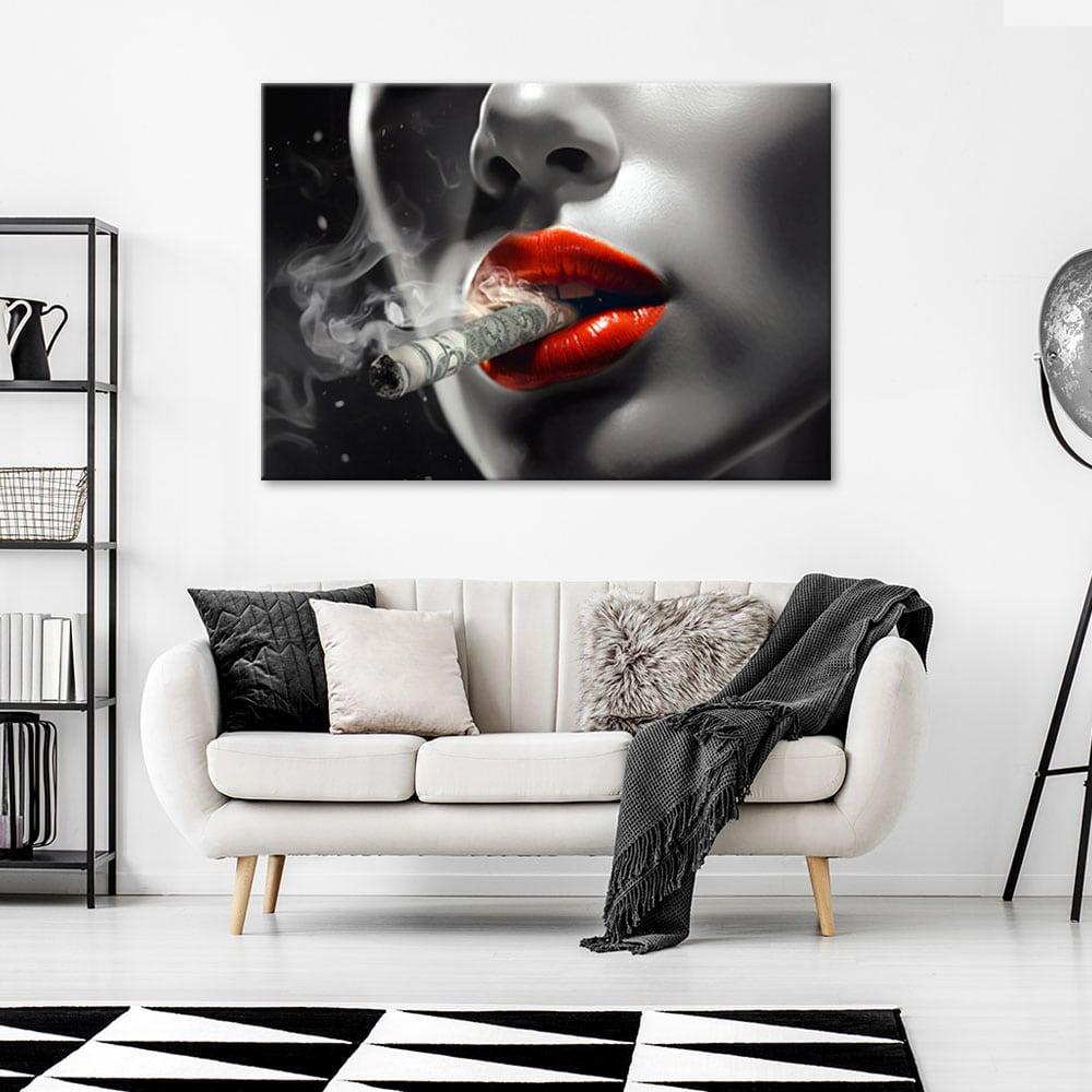 Canvasbillede, kvinde mund