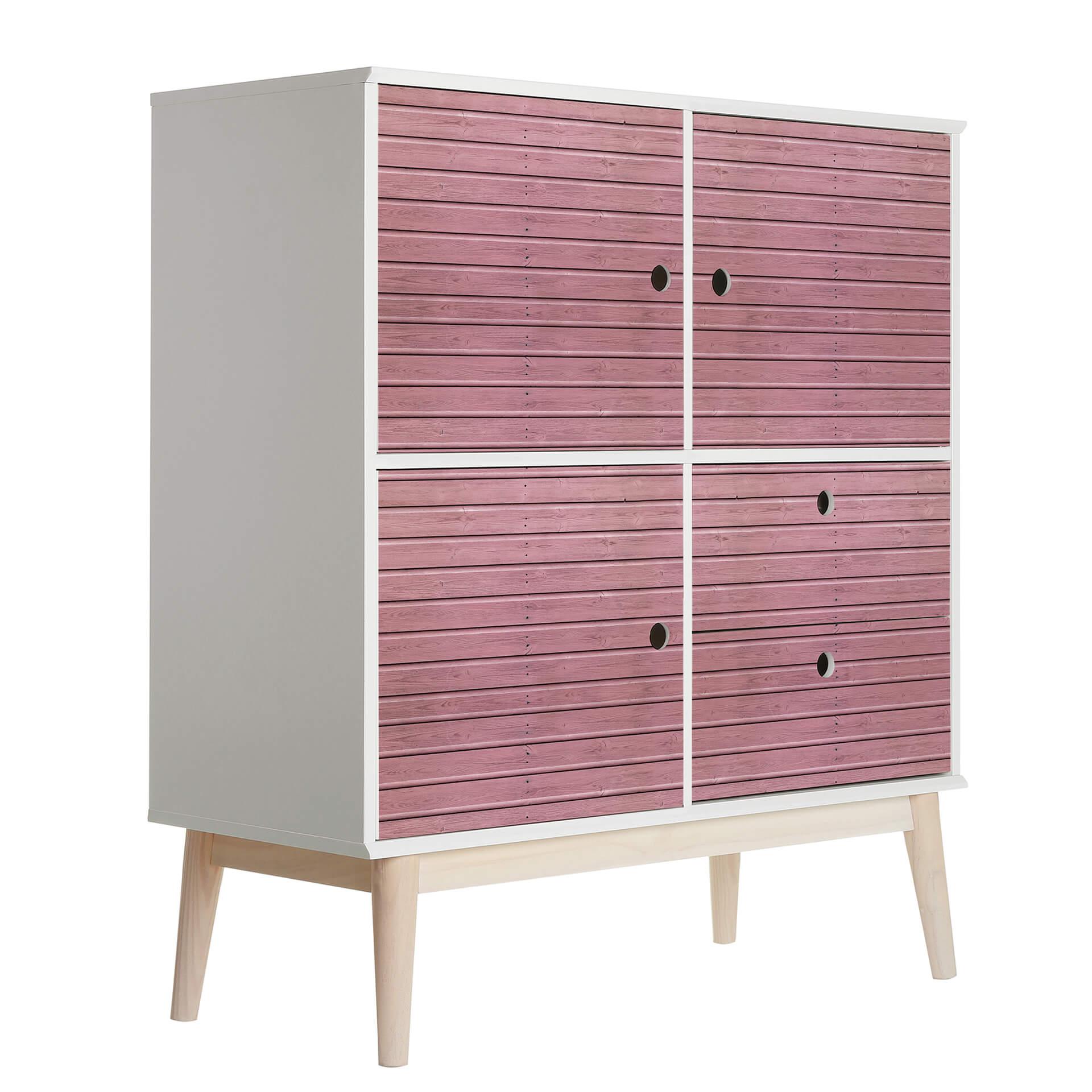 Vinilo adhesivo muebles madera teñida rosa