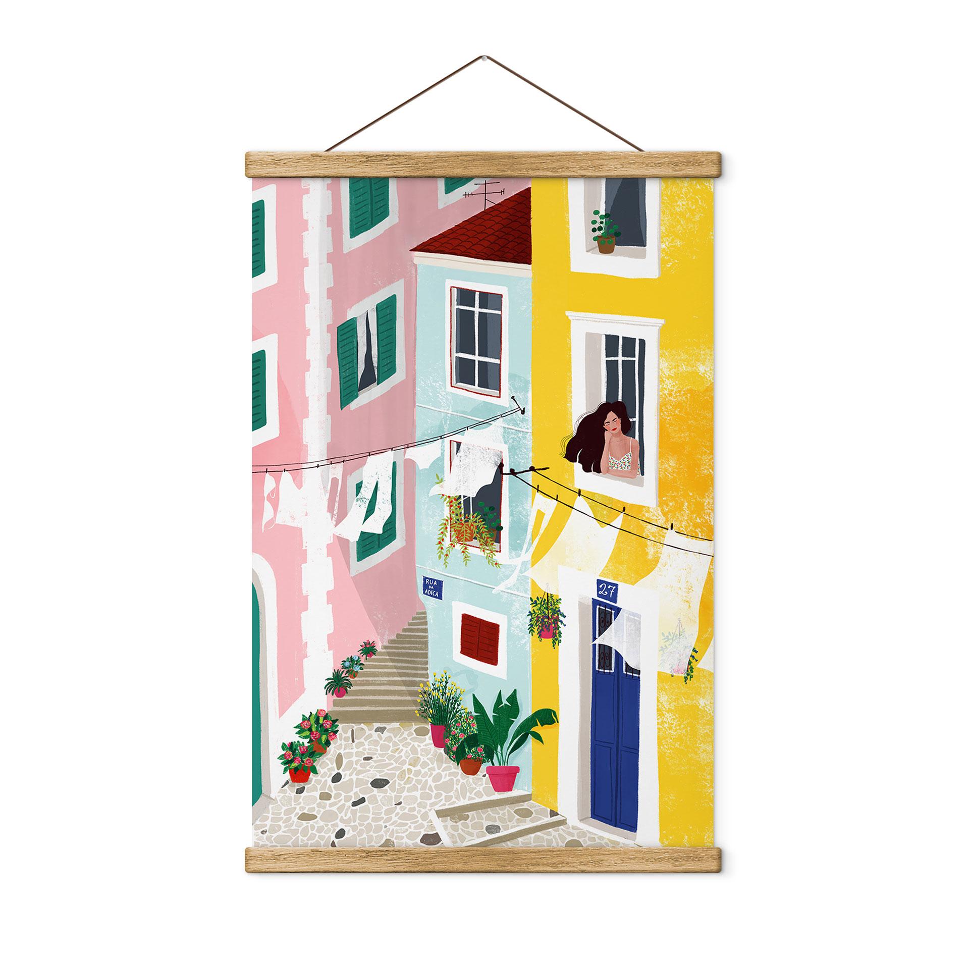 Tekstil plakat Illustration af sommerhuse - Tomljanovic
