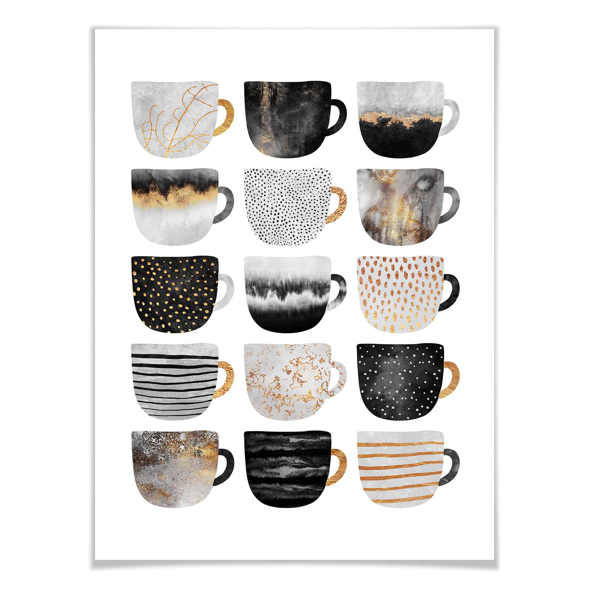 Frederiksson Plakat - Black & Gold Coffee Cups