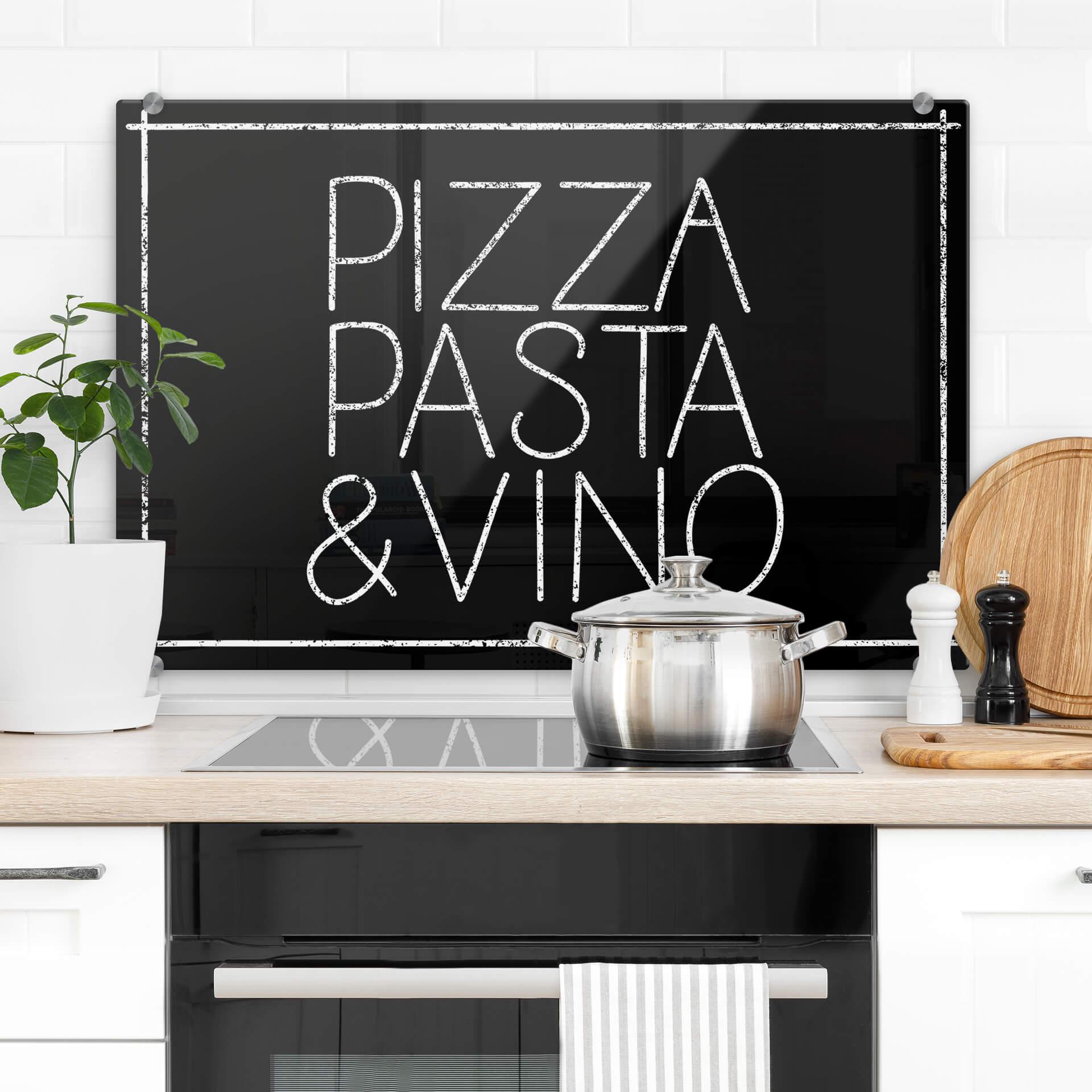 Stænkplade - Pizza Pasta & Vino - sort