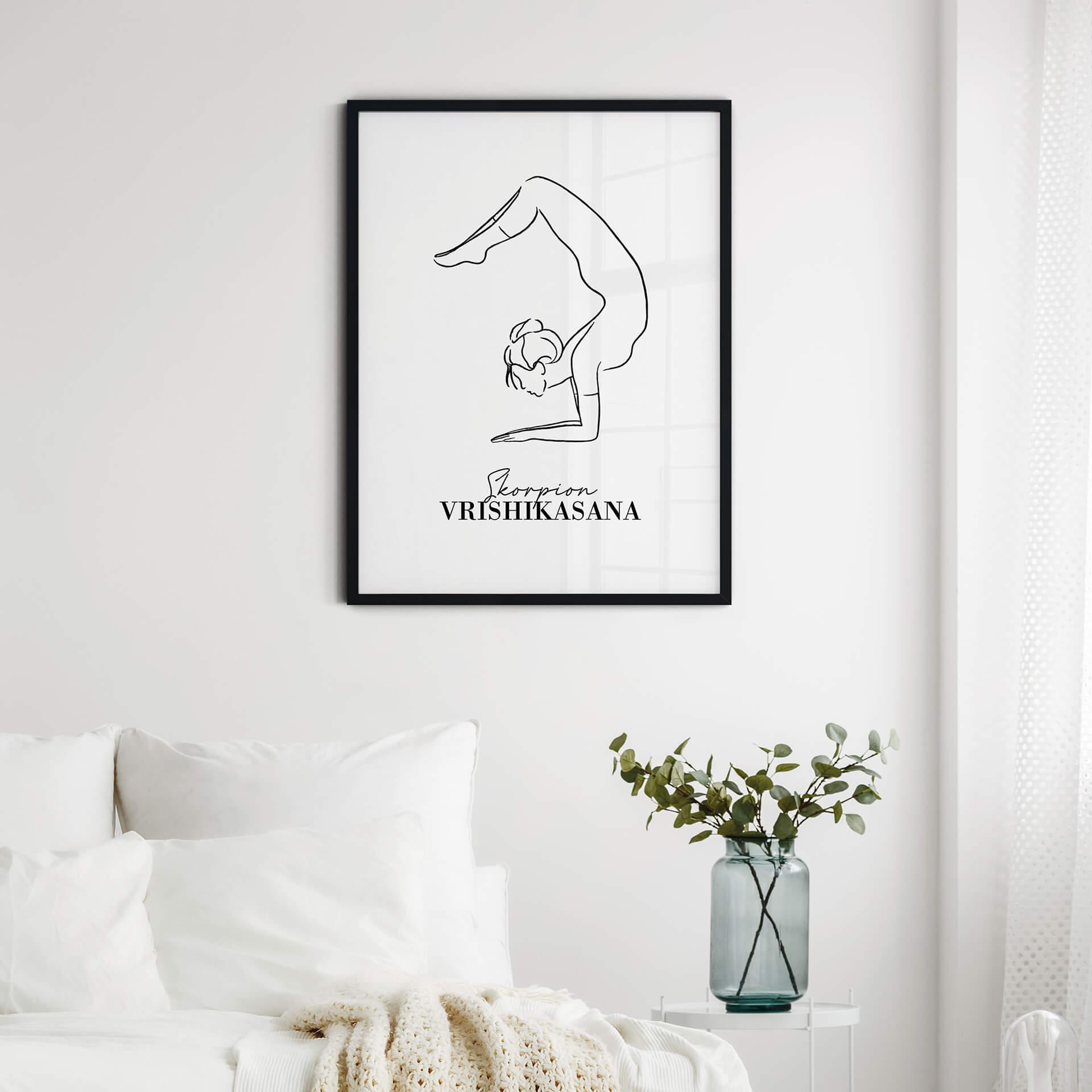 Poster Yoga Skorpion - Line Art