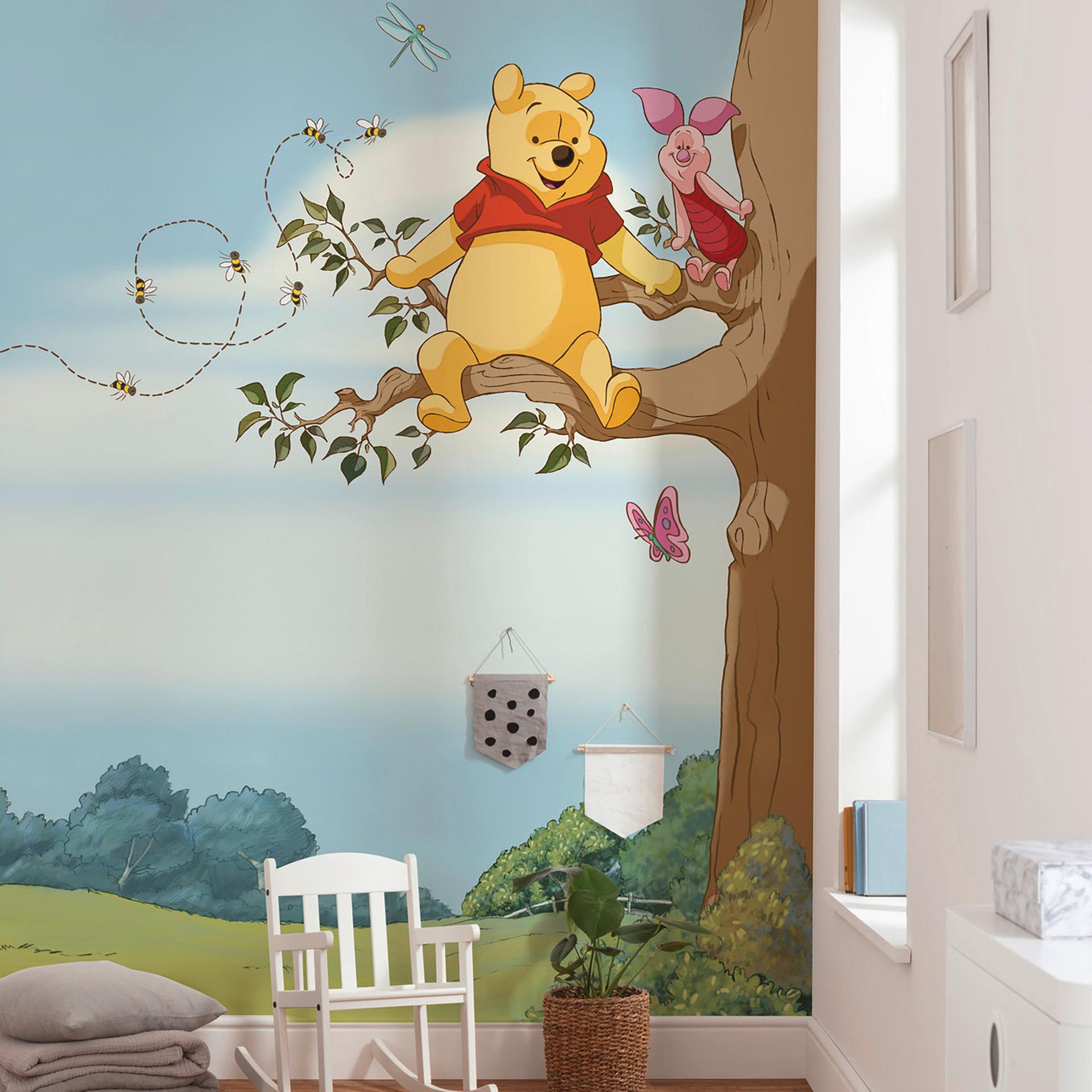 Papier behang - Winnie de Pooh boom - 184 x 254 cm