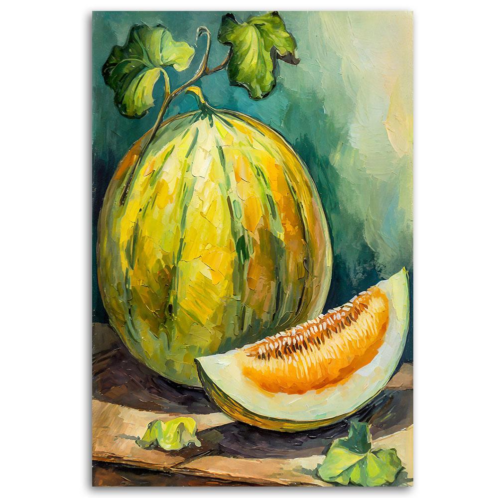 Lærredsmaleri, vandmelonfrugt håndmalet
