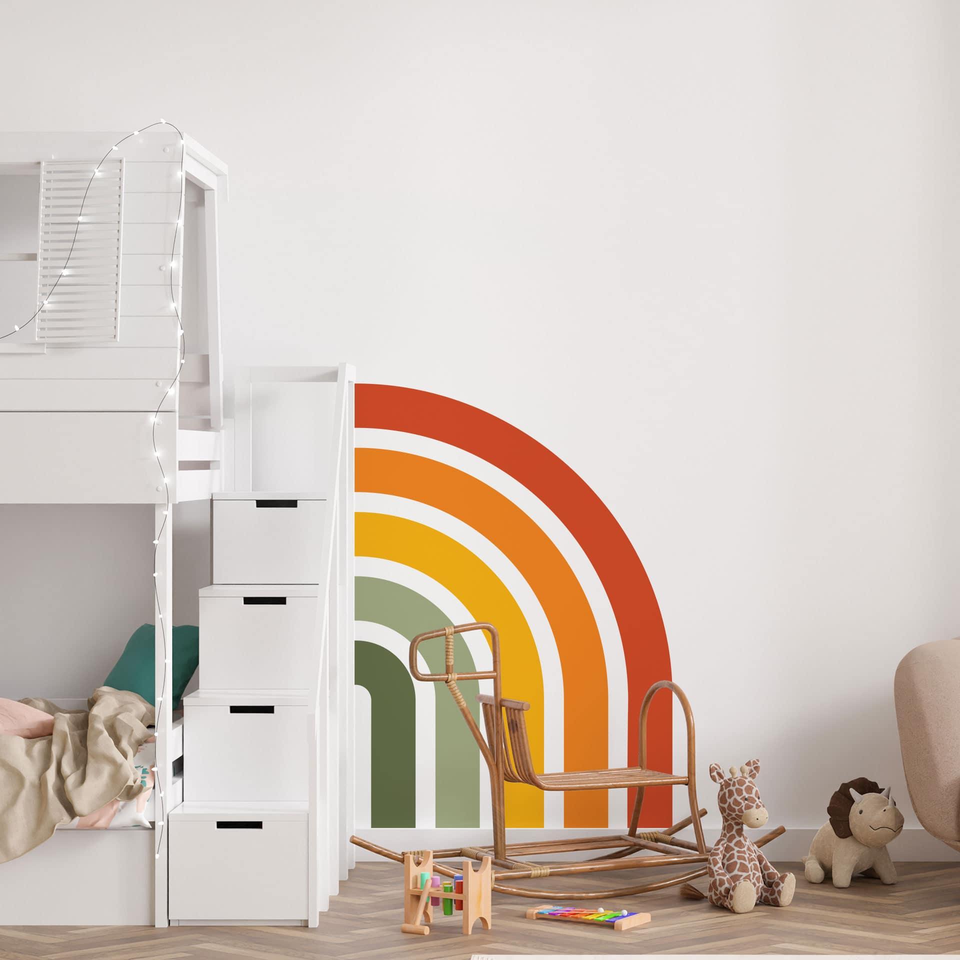 Wandtattoo Retro Halbbogen | Regenbogenfarben