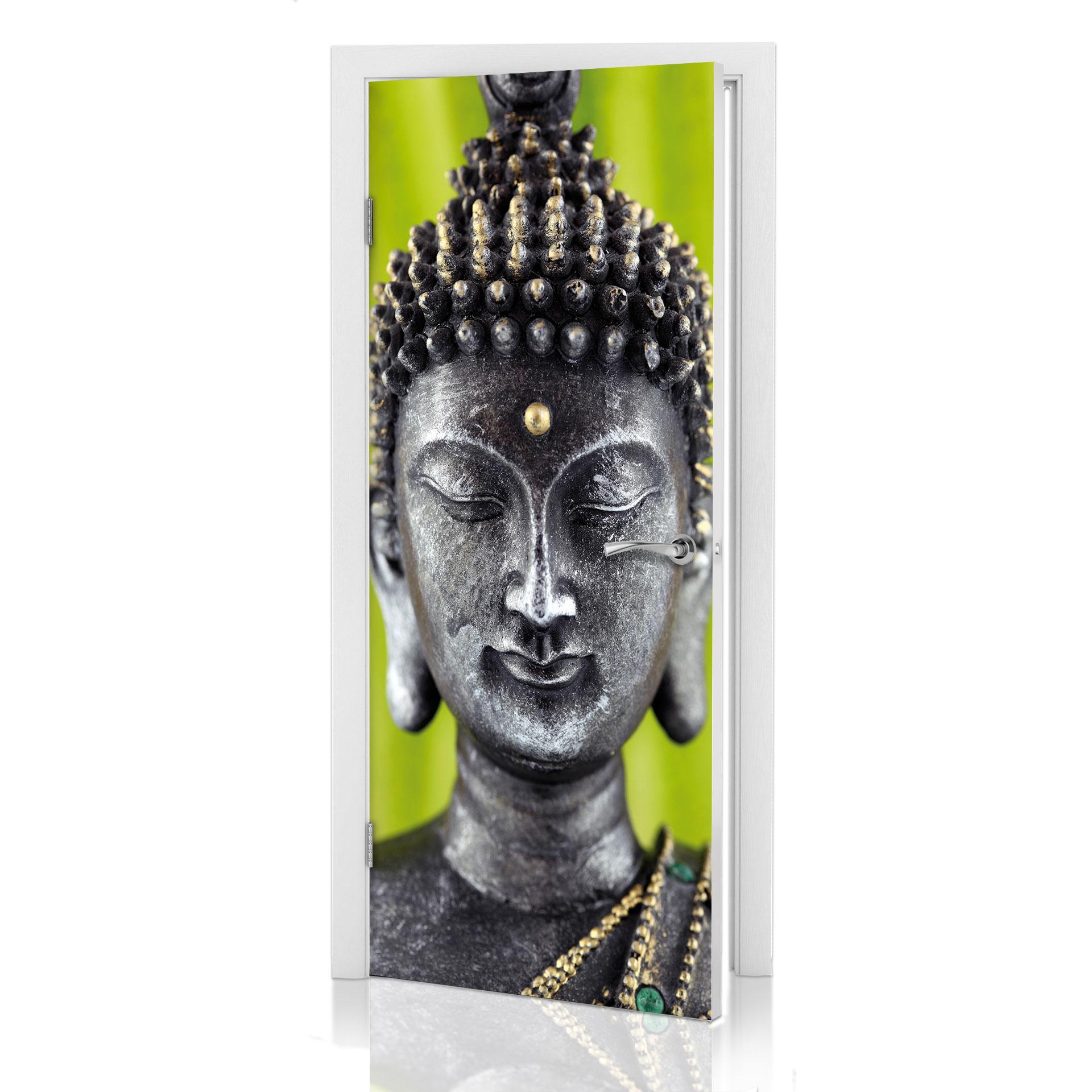 Diseño de puerta Buda verde 91x200 cm