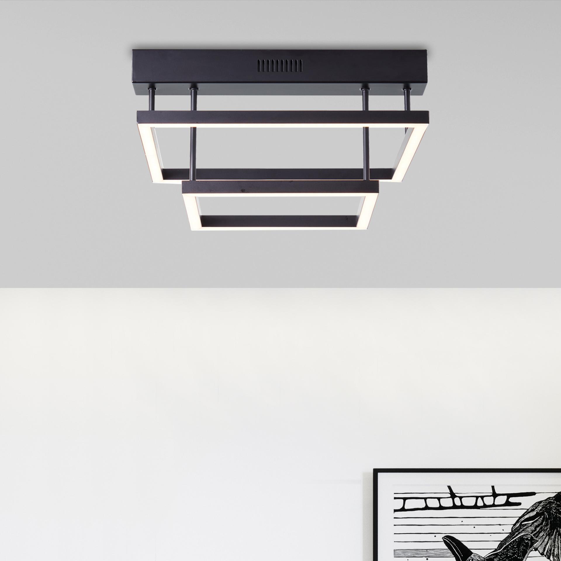 Deckenleuchte Mats, schwarz, 19 x 32 cm, Deckenlampe, dimmbar