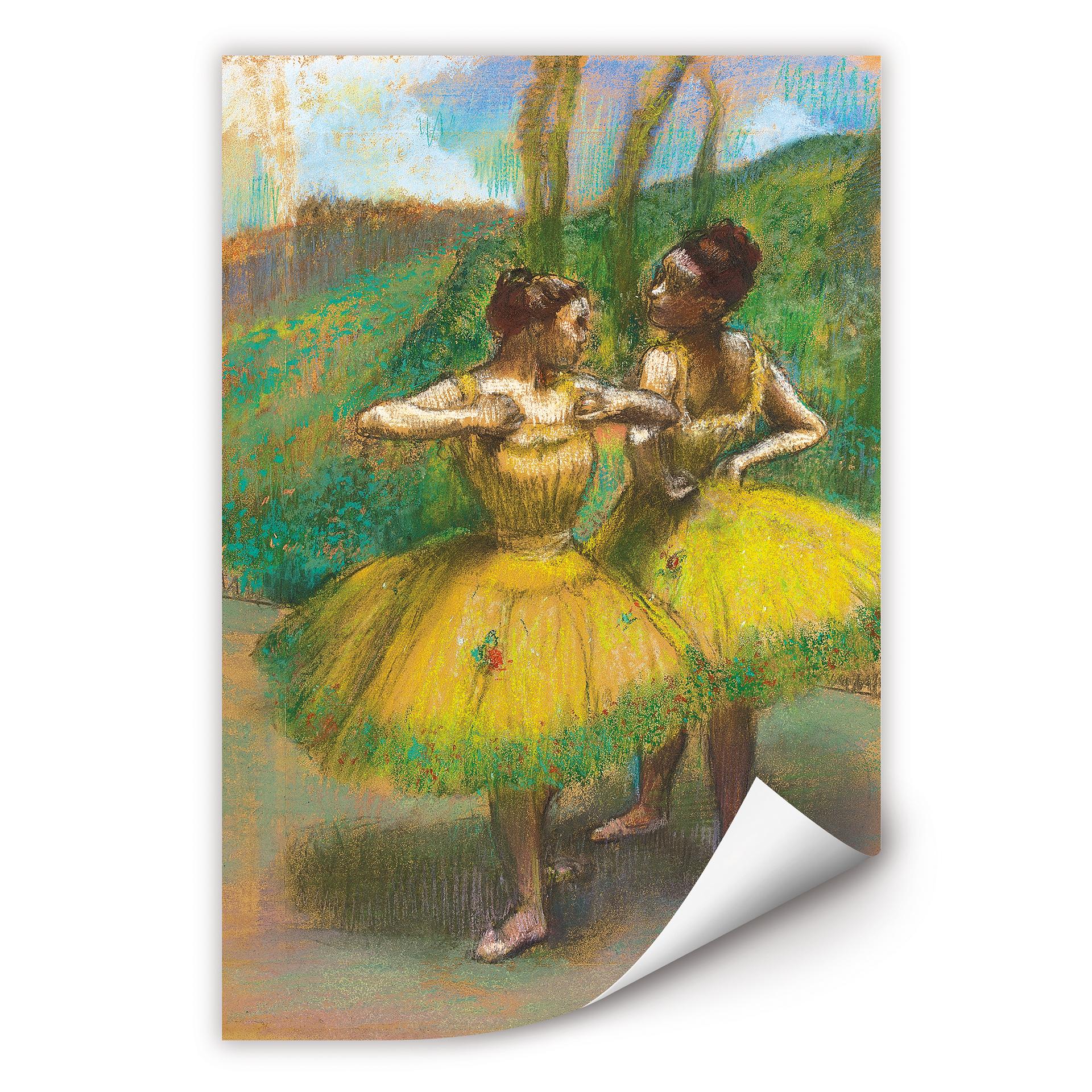 Wallprint Degas - Zwei Tänzerinnen in gelb