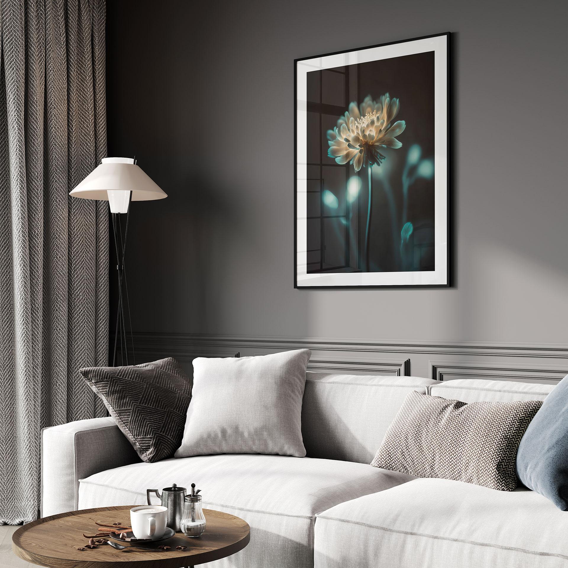 Plakat med skinnende blomsterhjerter - Treechild