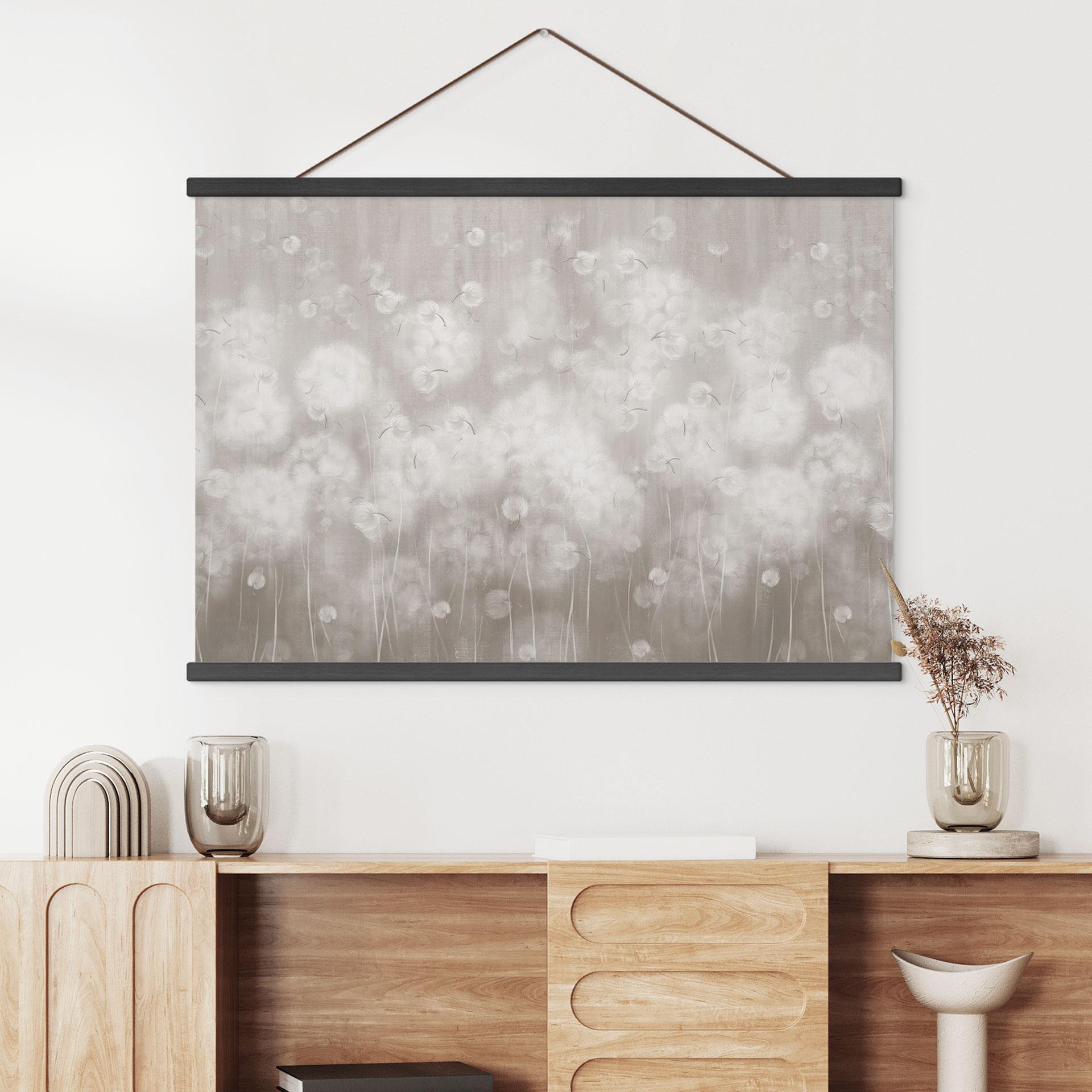 Stoffbild Pusteblumen Traum in Beige - Ms Tiff