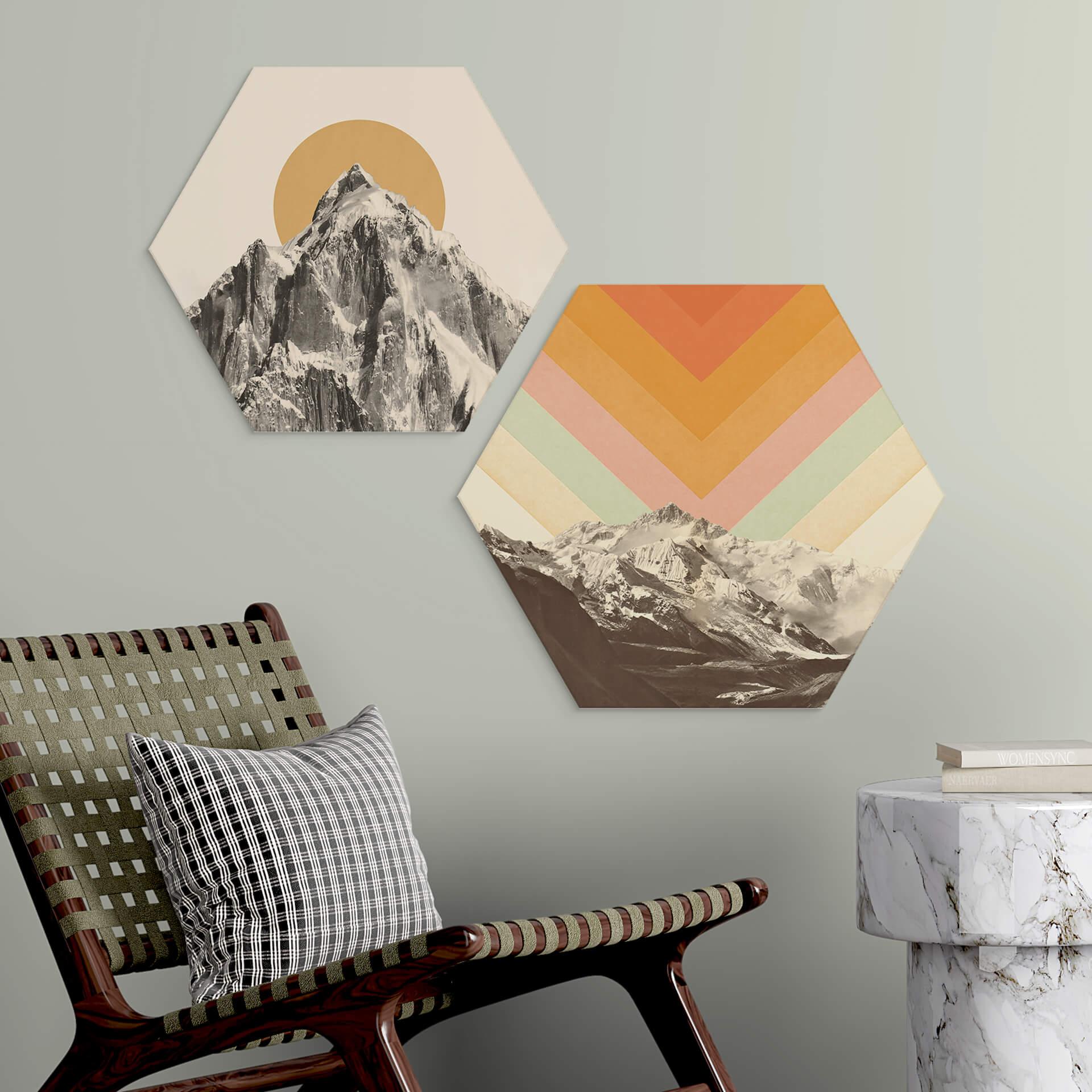 Hexagon Dibond Bodart - Sun and Mountain