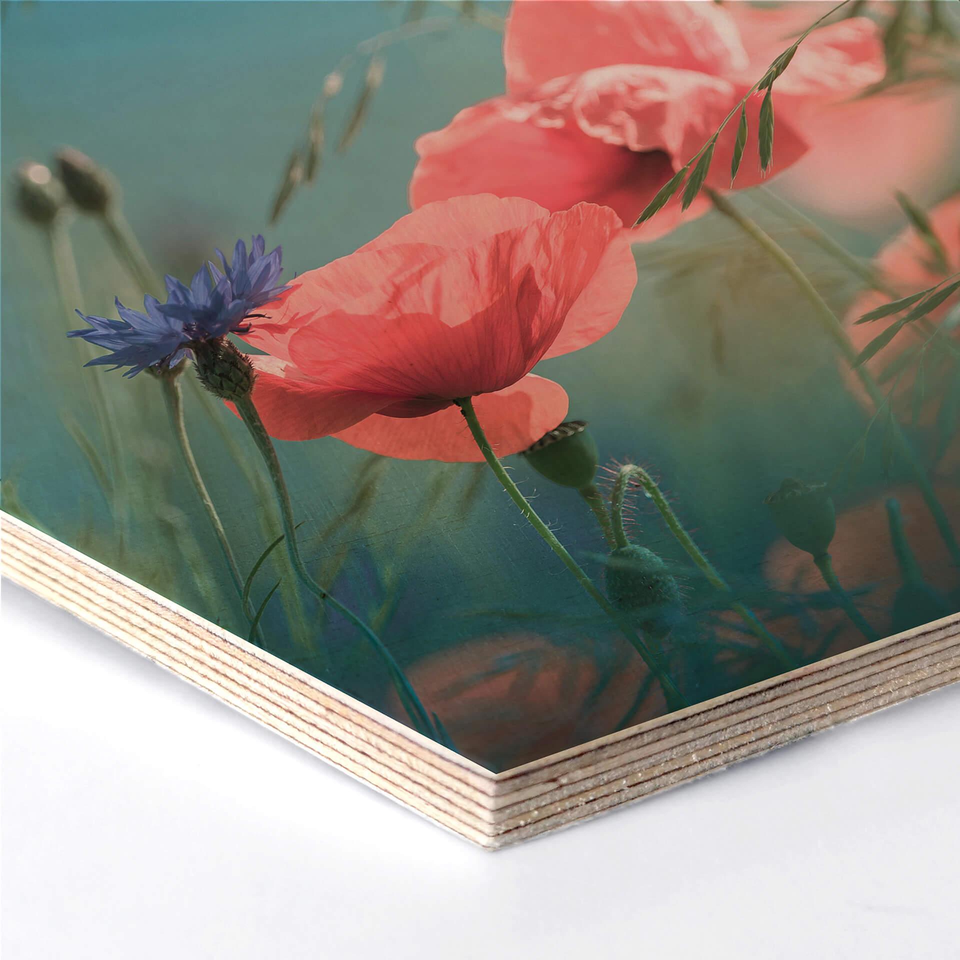 Hexagon - Birketræfinér - Delgado - Wildflower Aquamarine