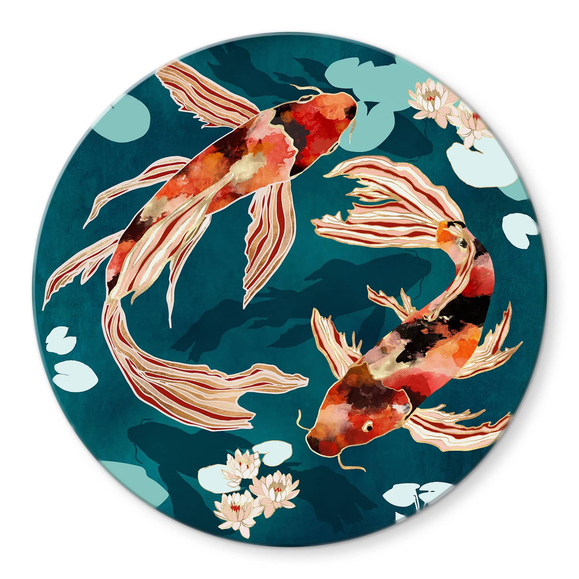 Glasbillede - To koi i en dam - SpaceFrog Designs