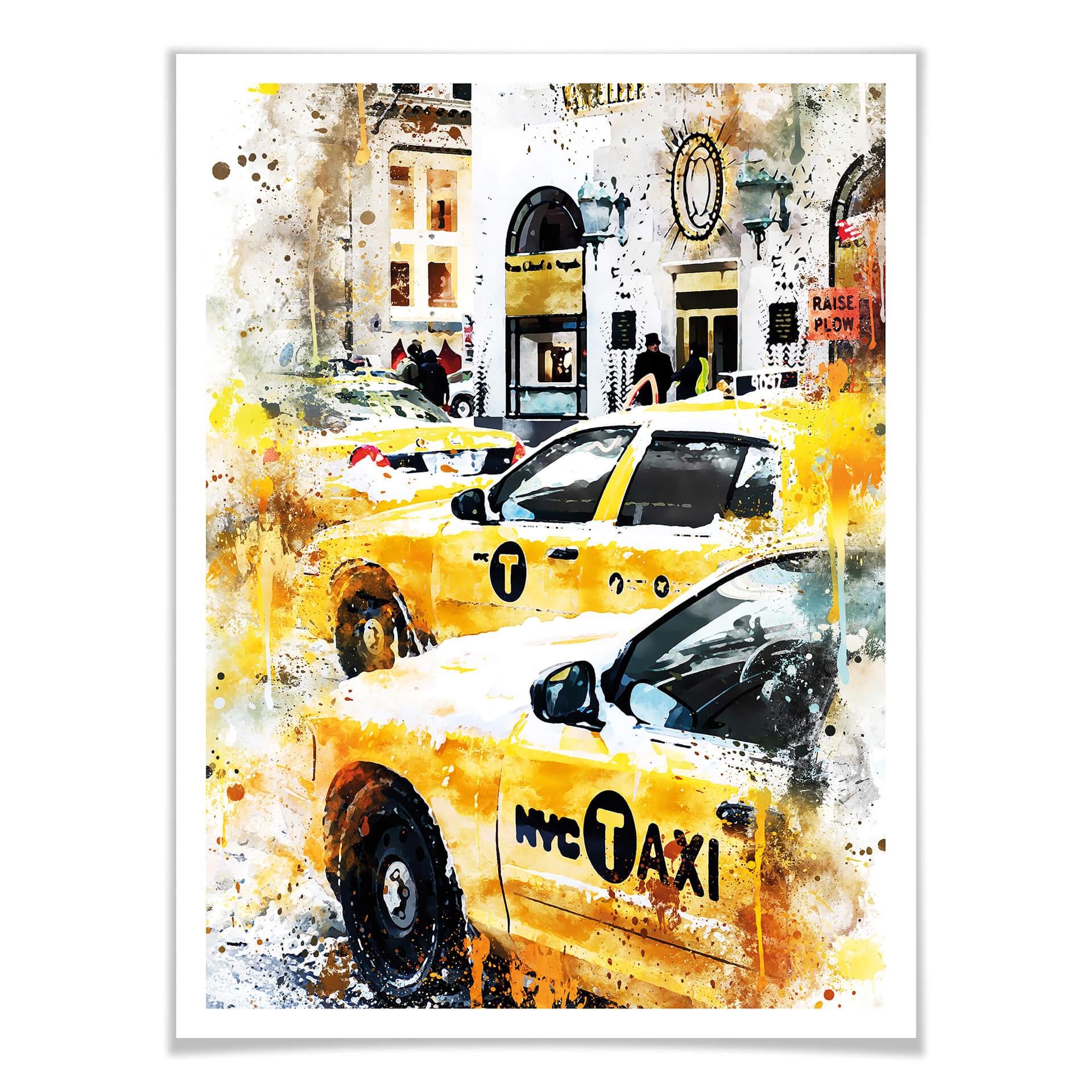 Plakat Hugonnard - Akwarela: New York Cabs