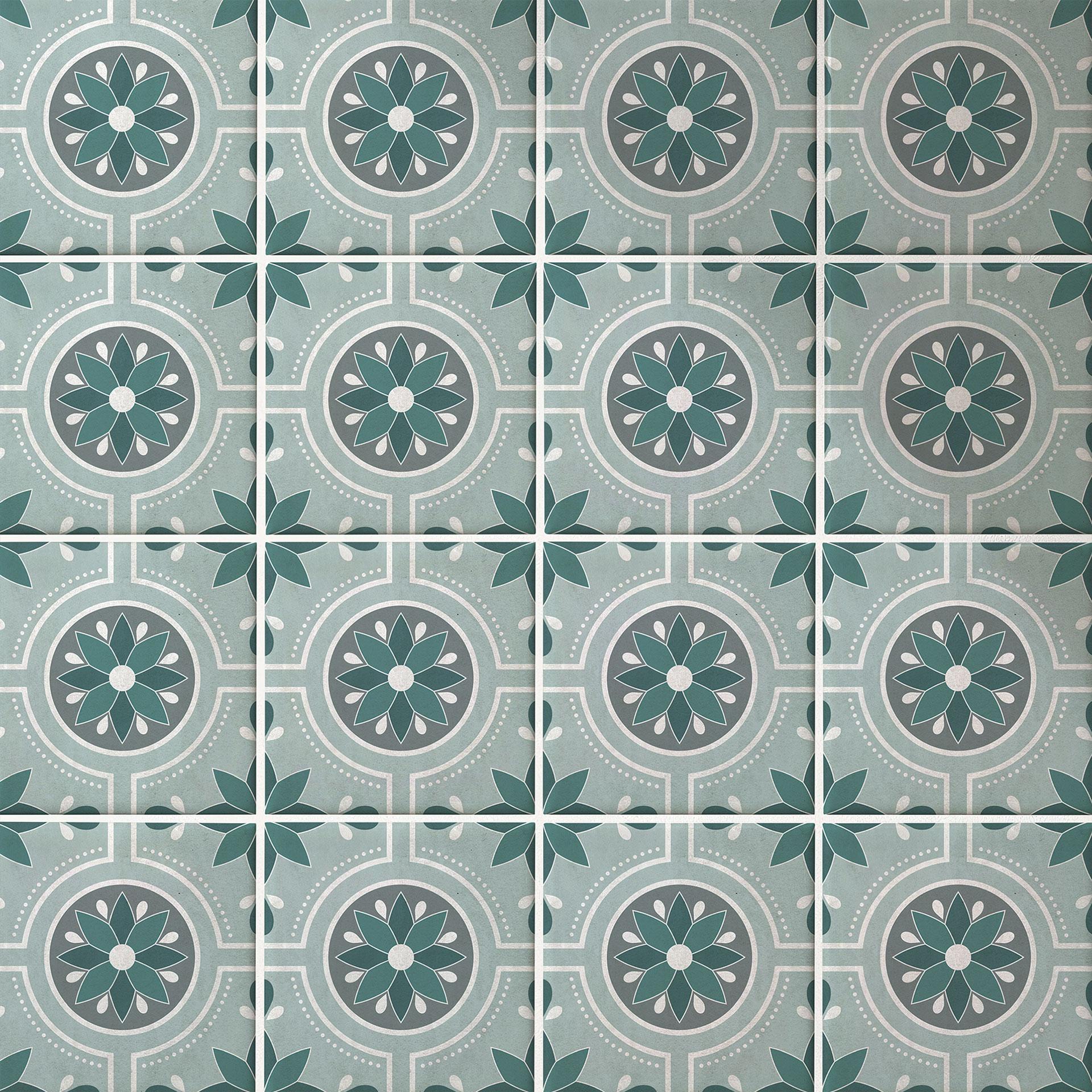Azulejos Adhesivos flor en círculo - lote de 12