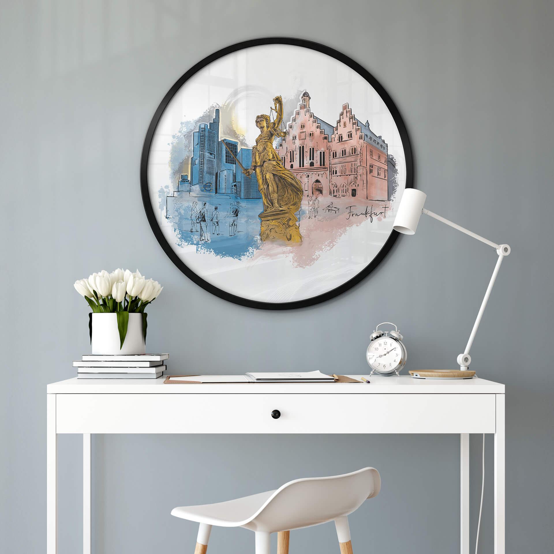 Poster Love your City - Frankfurt - Rund