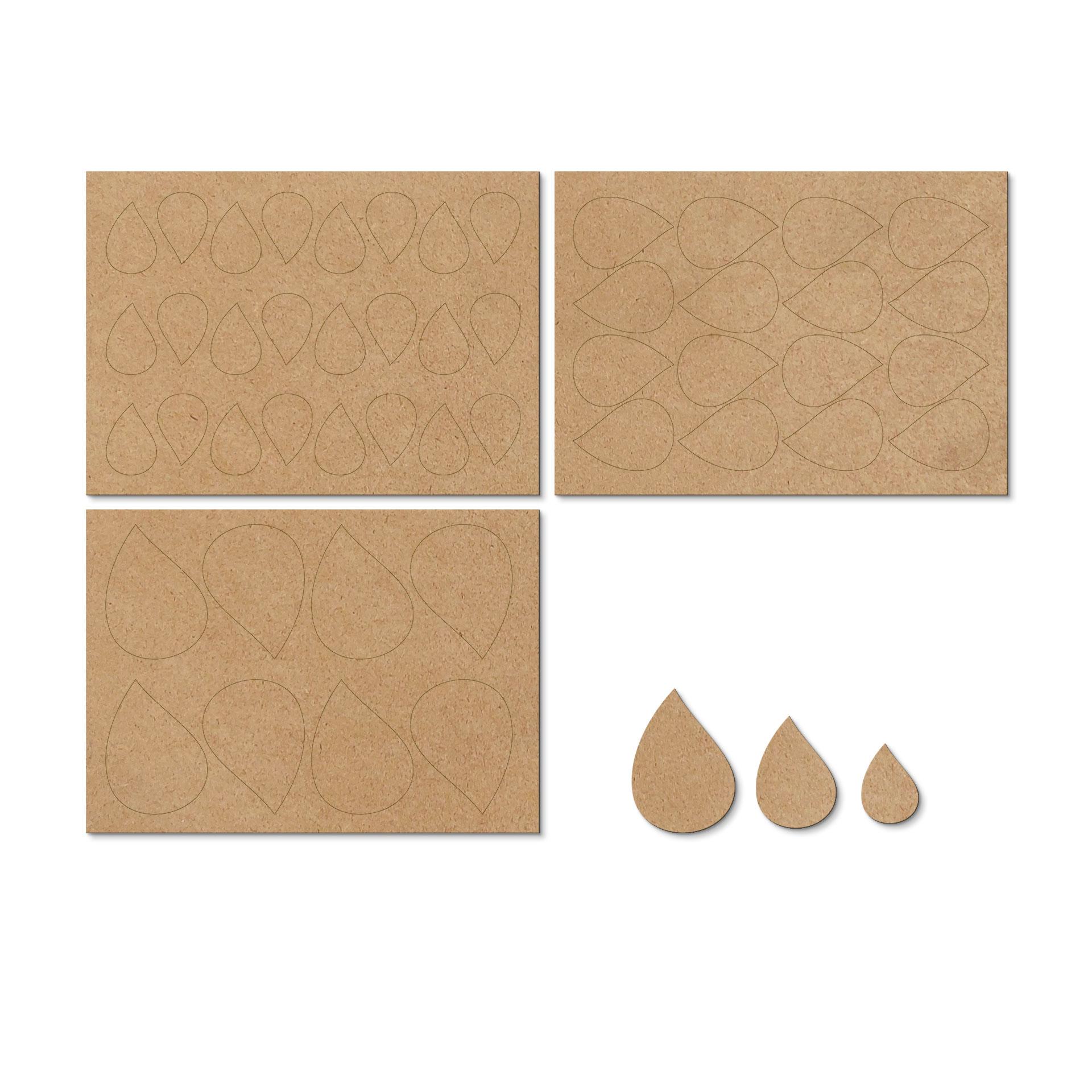 Decoro in legno - Set di foglie - Natura MDF