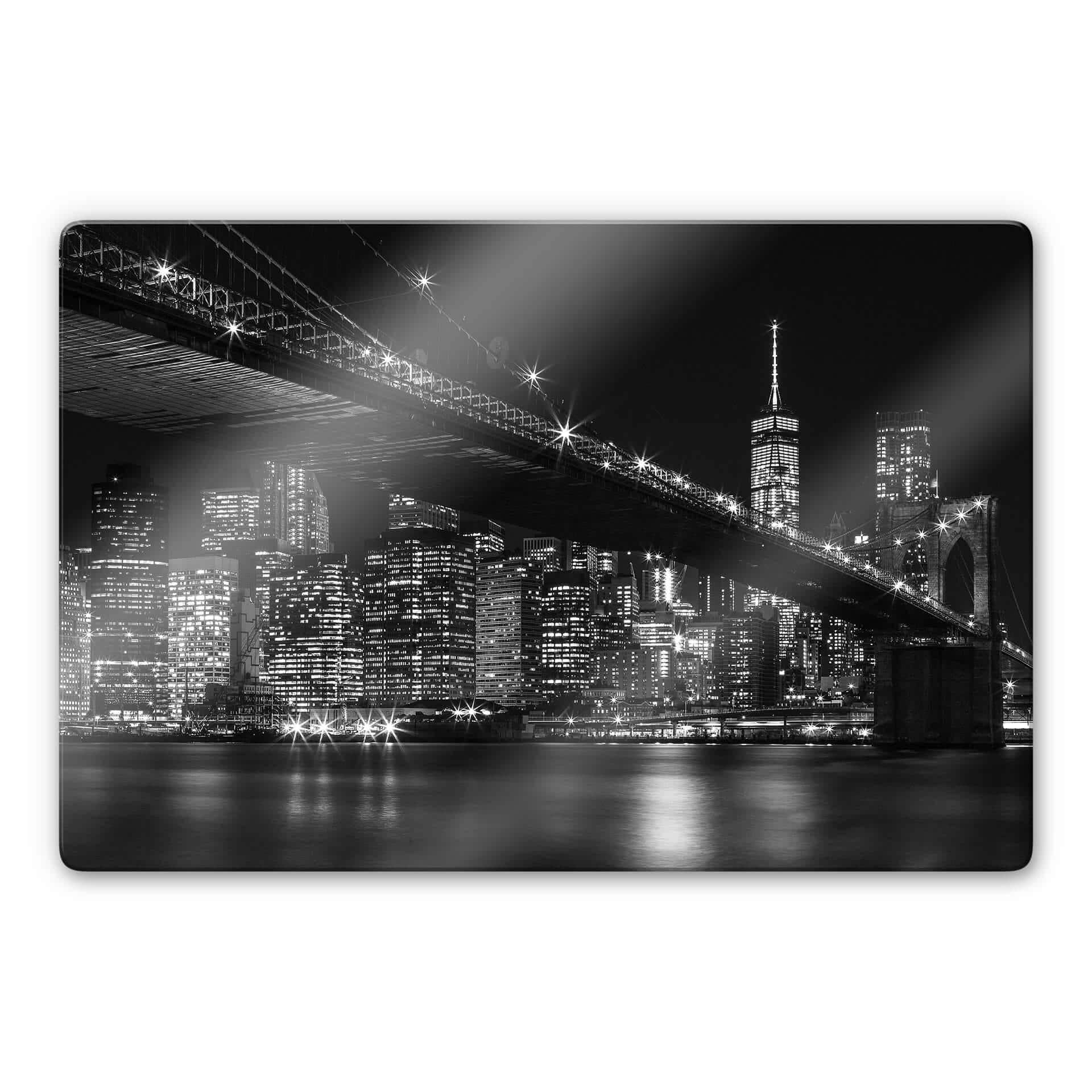 Glasschilderij New York bij nacht