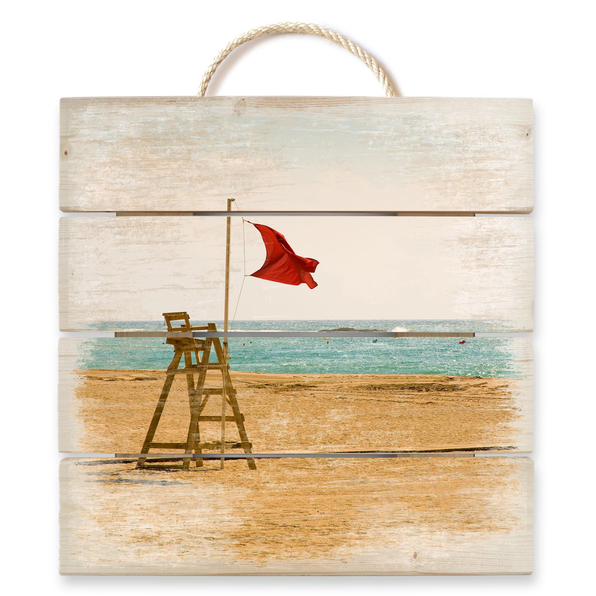 Rødt flag - Træ print