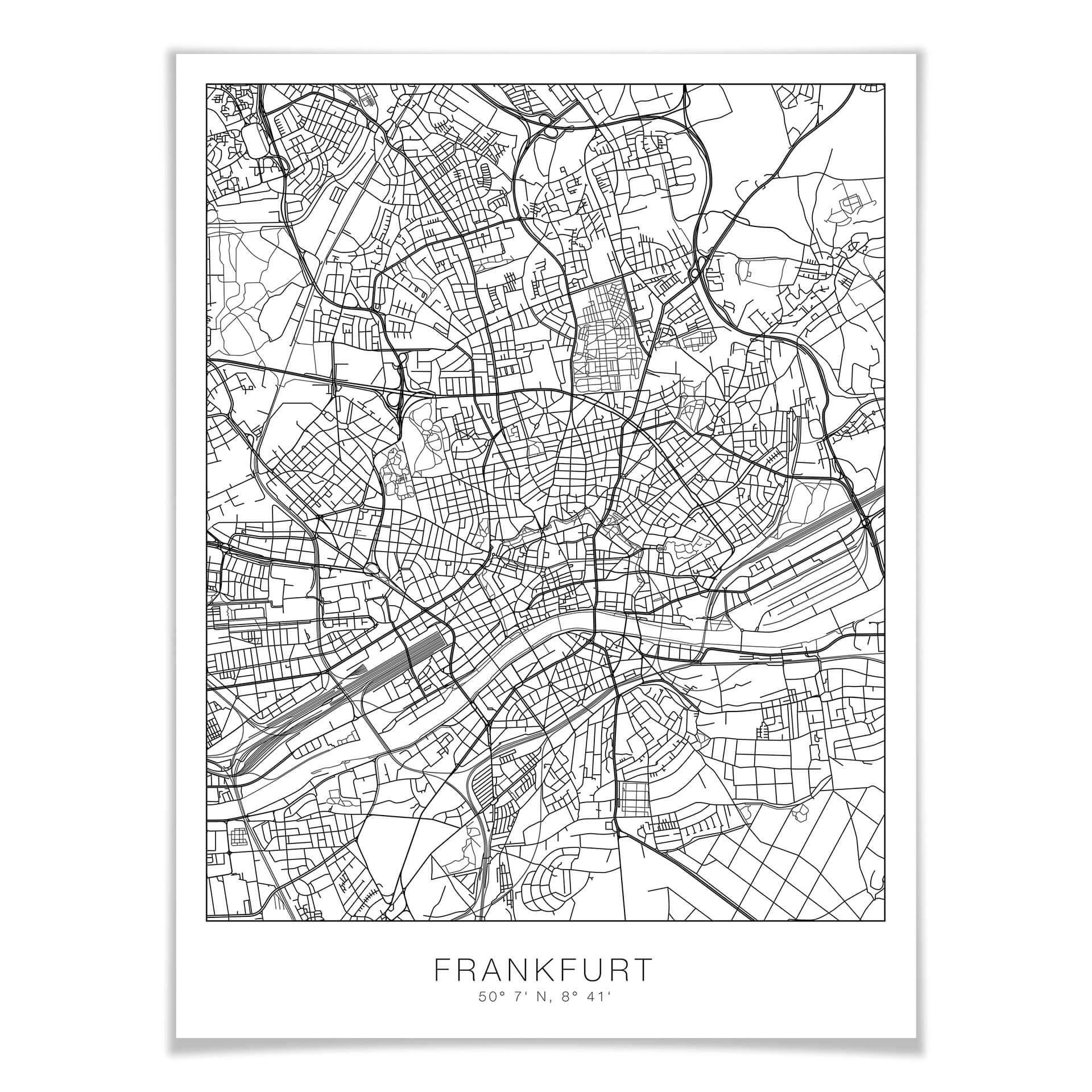 Póster mapa de Fráncfort