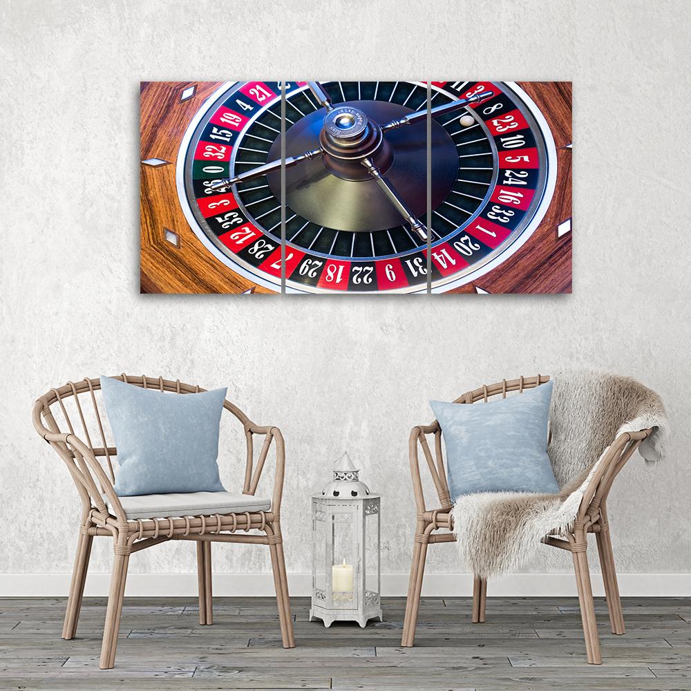 3 stykke lærredstryk, Roulette Poker Gambling