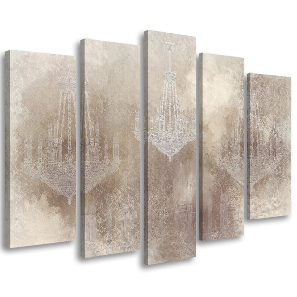 Canvas print 5 dele, lysekrone