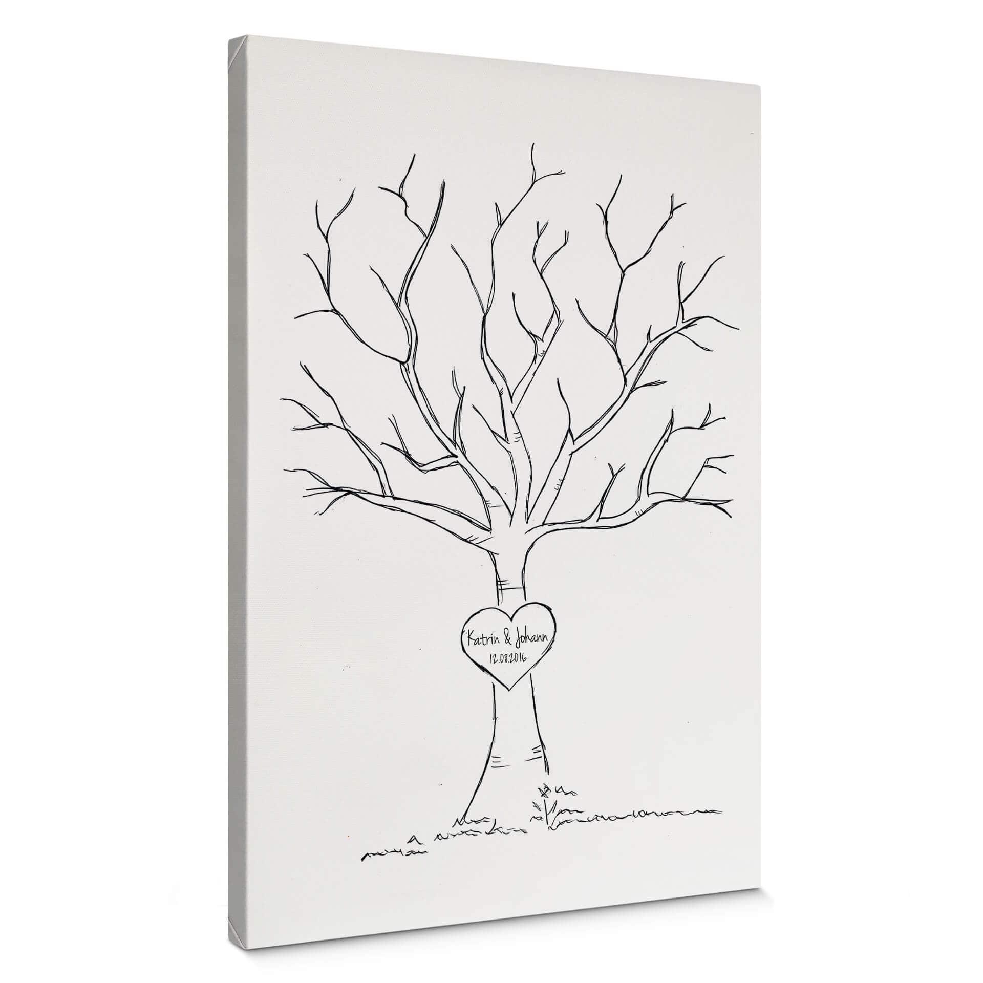 Canvas Vingerafdrukken + Eigen Tekst - Wensboom 3