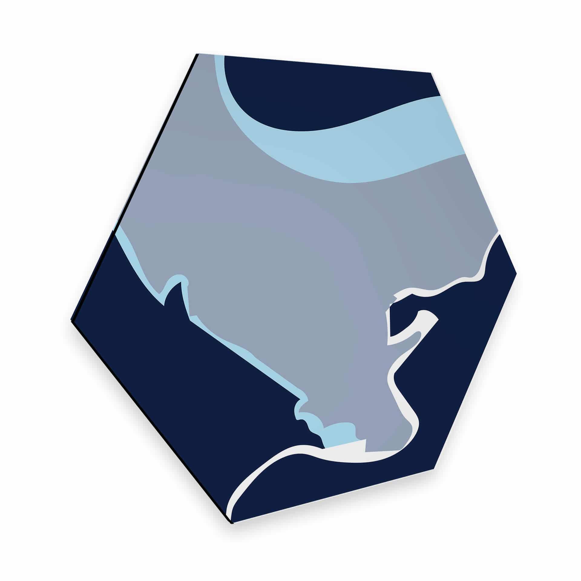 Hexagon - Alu-Dibond - Nordic Creators - Abstract Blue