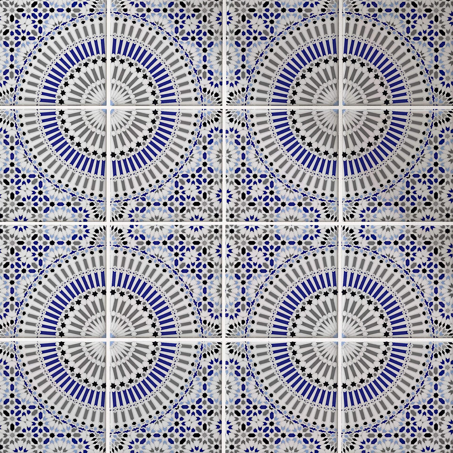 Azulejos Adhesivos Azulejos orientales azul - lote de 12