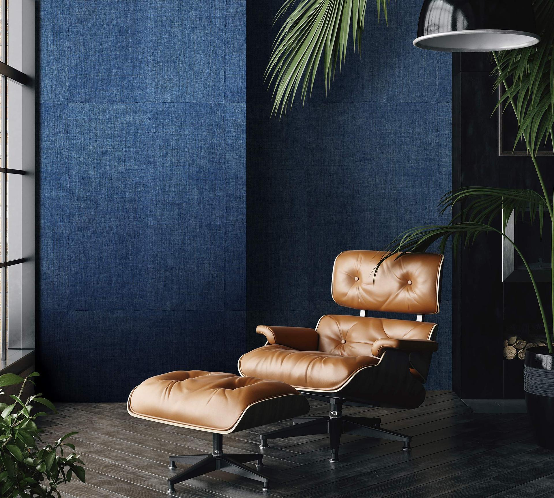Fotobehang met geweven tegels, blauwe structuur 3.40 x 2.12 m