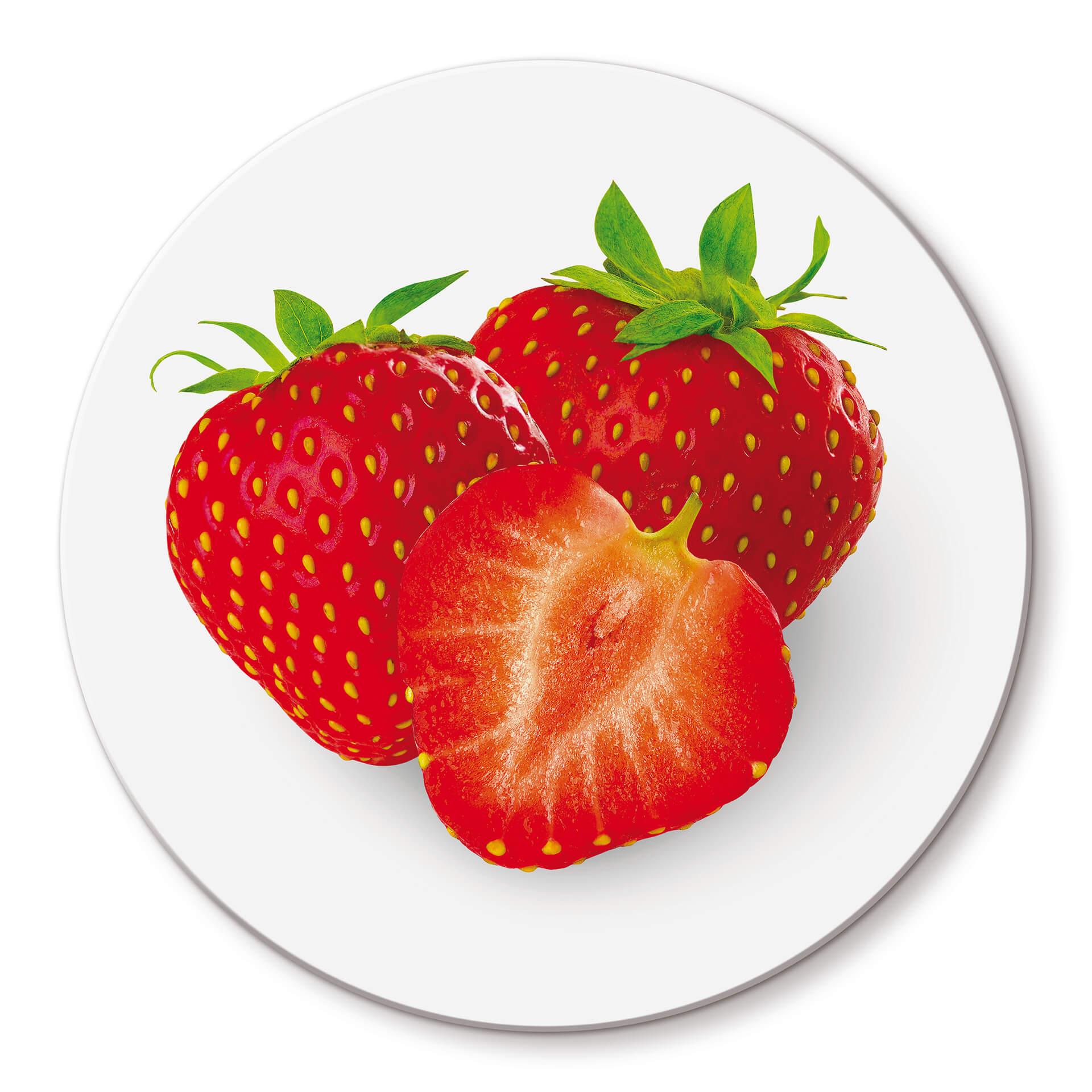 Tableau en verre - Fraises - rond