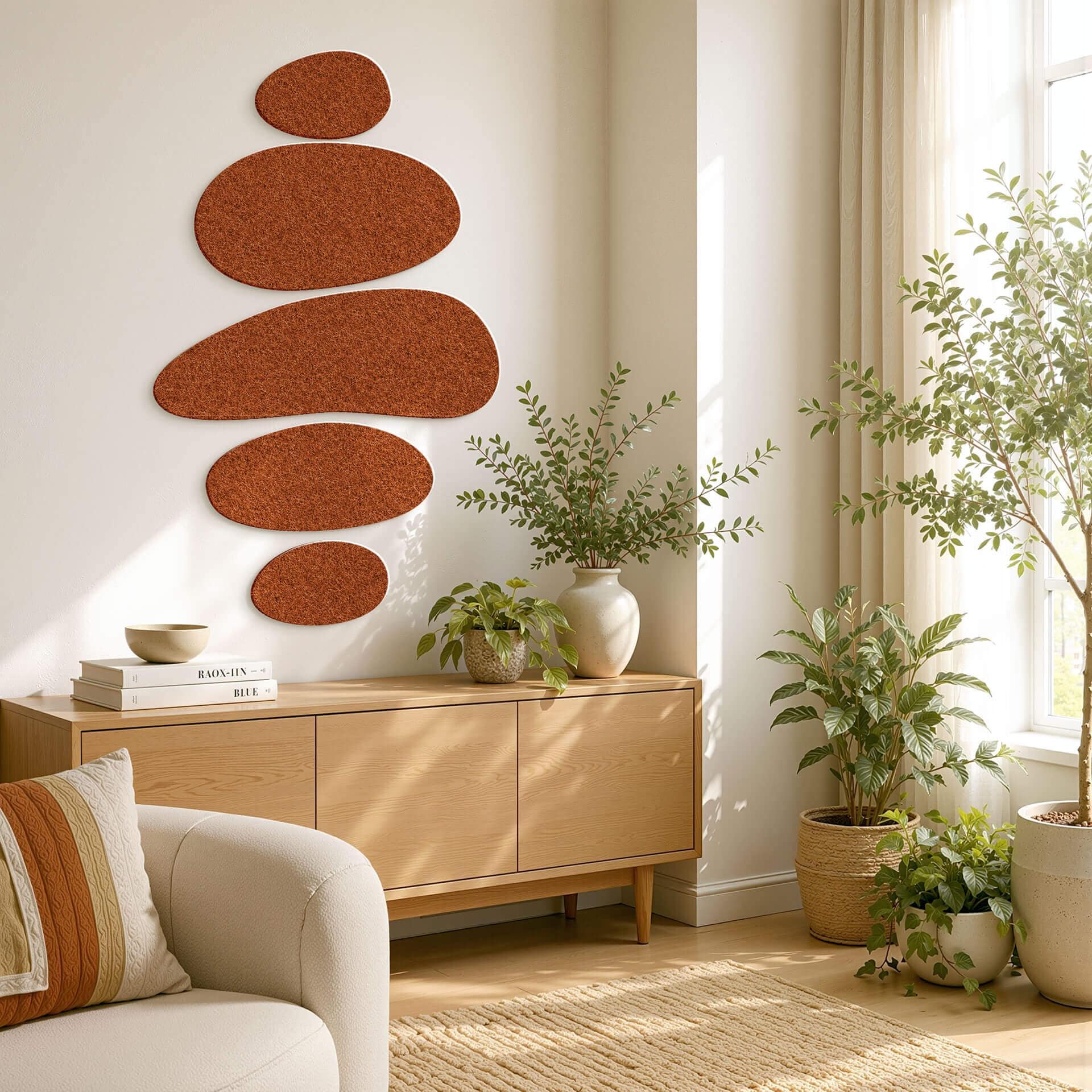 Decori in feltro - Sassi impilati con funzione acustica