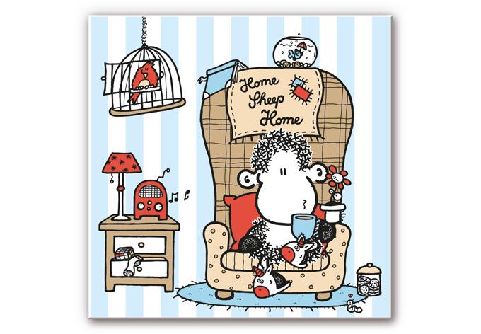 Wandbild sheepworld Home Sheep Home Tea Time