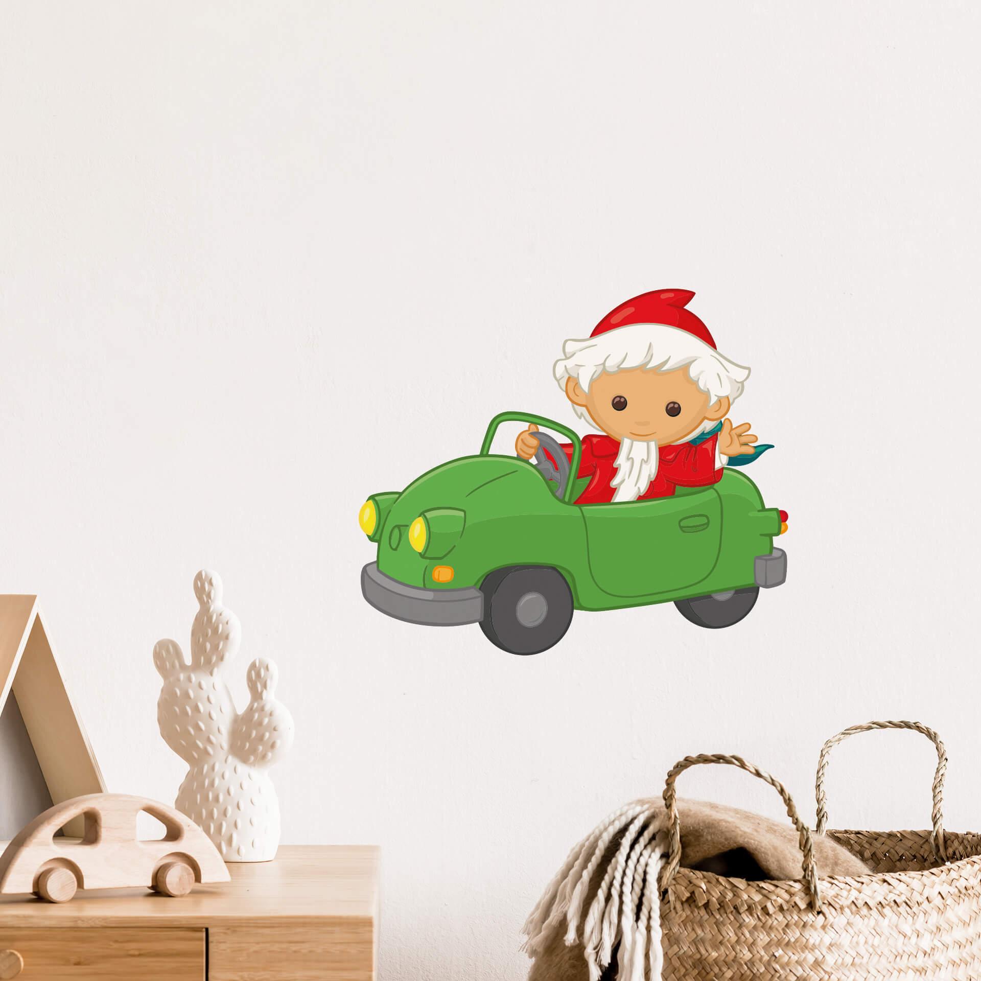 Wallsticker Sandman i en bil