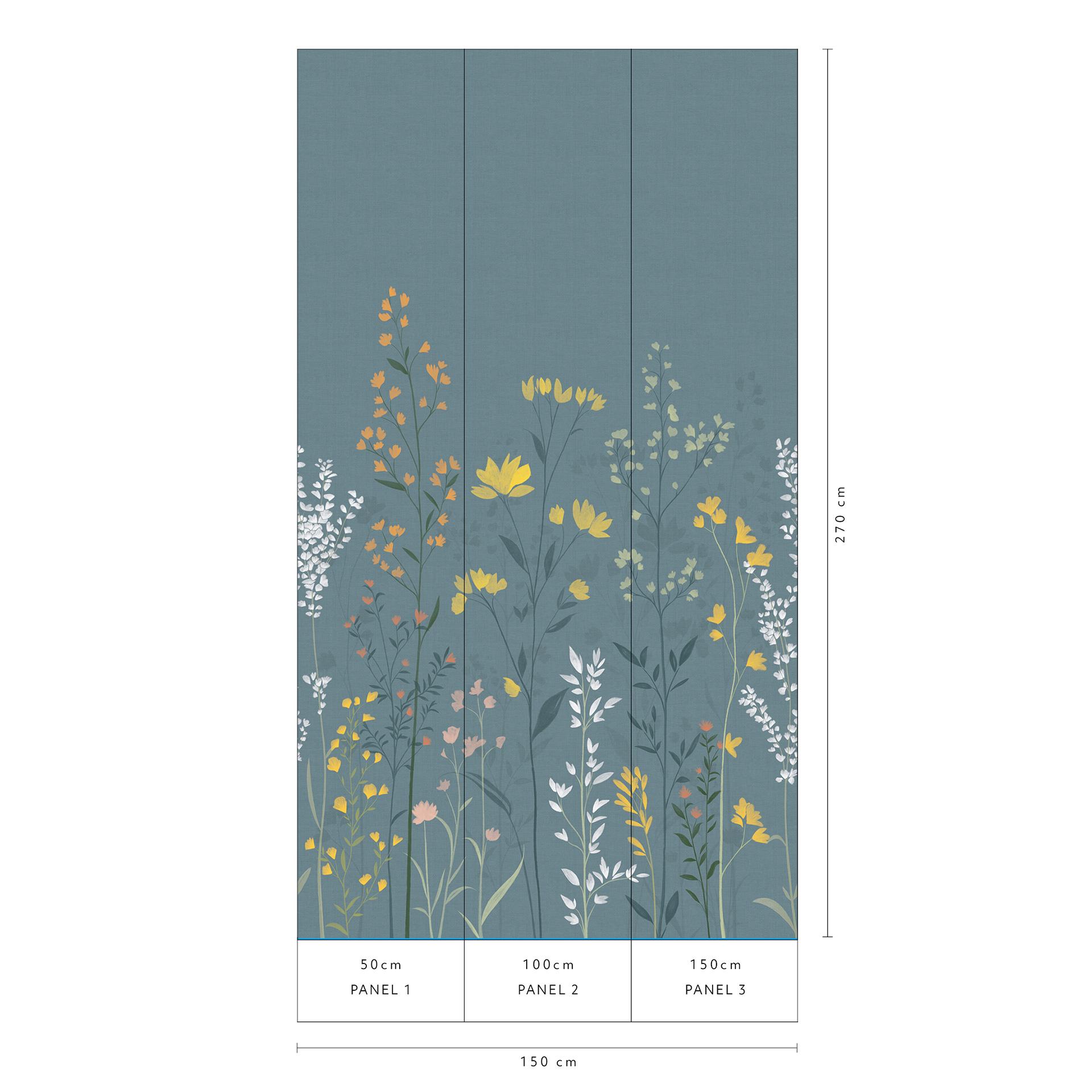 Fotomurale, carta da parati paesaggio La Terrasse blu, verde 2,7 x 1,5 m