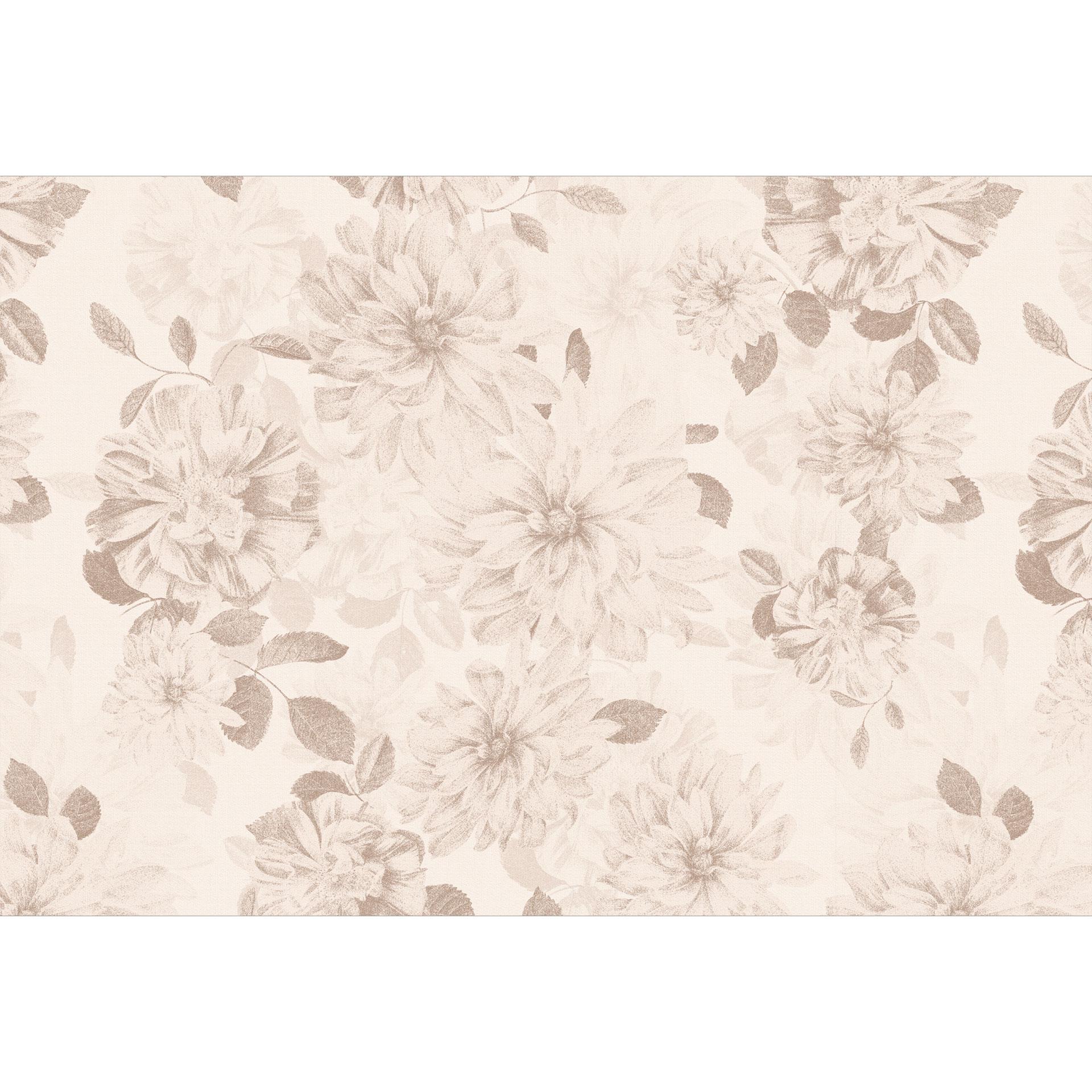 Dahlia Shabby Chic Beige Bloemen Fotobehang - Bloomery Decor