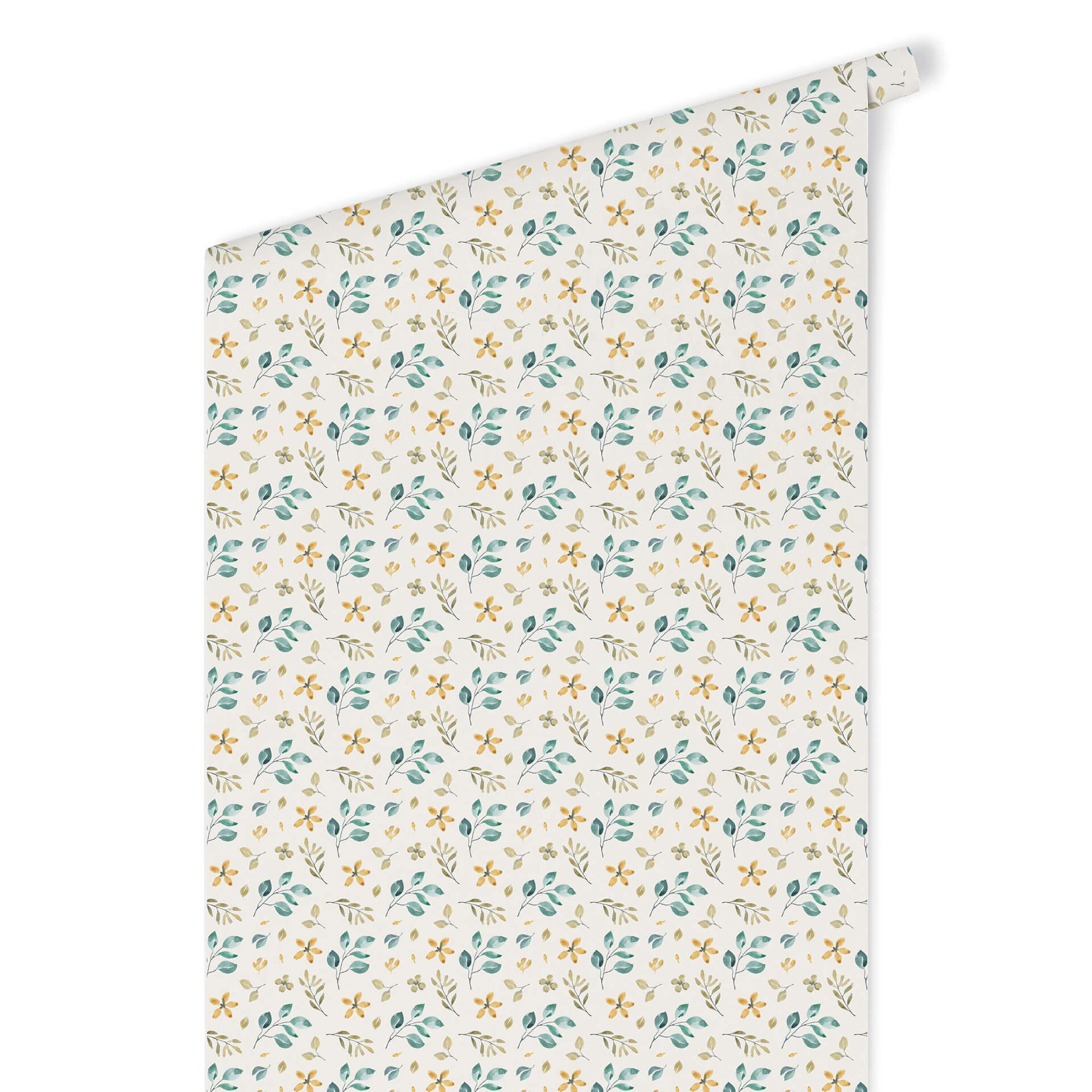 Patroonbehang – Aquarel Bloemen 01 – geel
