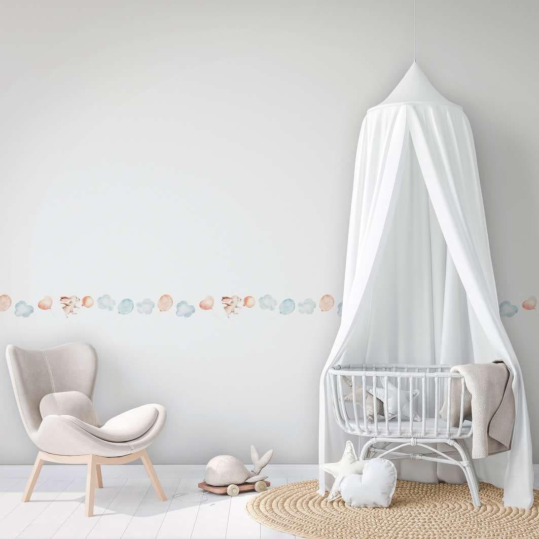 Tapet, non-woven tapet Kids Walls hvid, blå, beige
