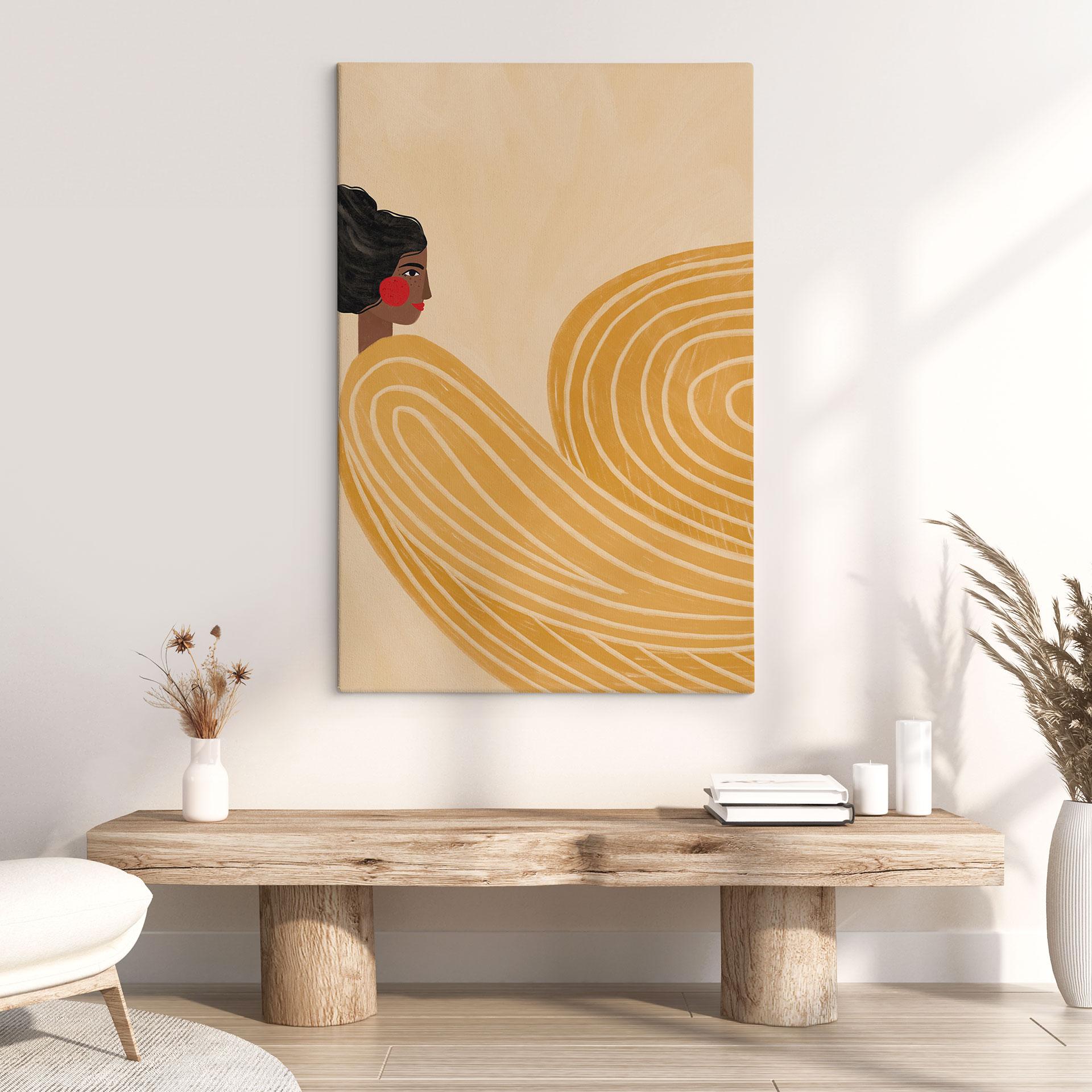 Canvasbillede kvinde med gul hvirvel - Müller