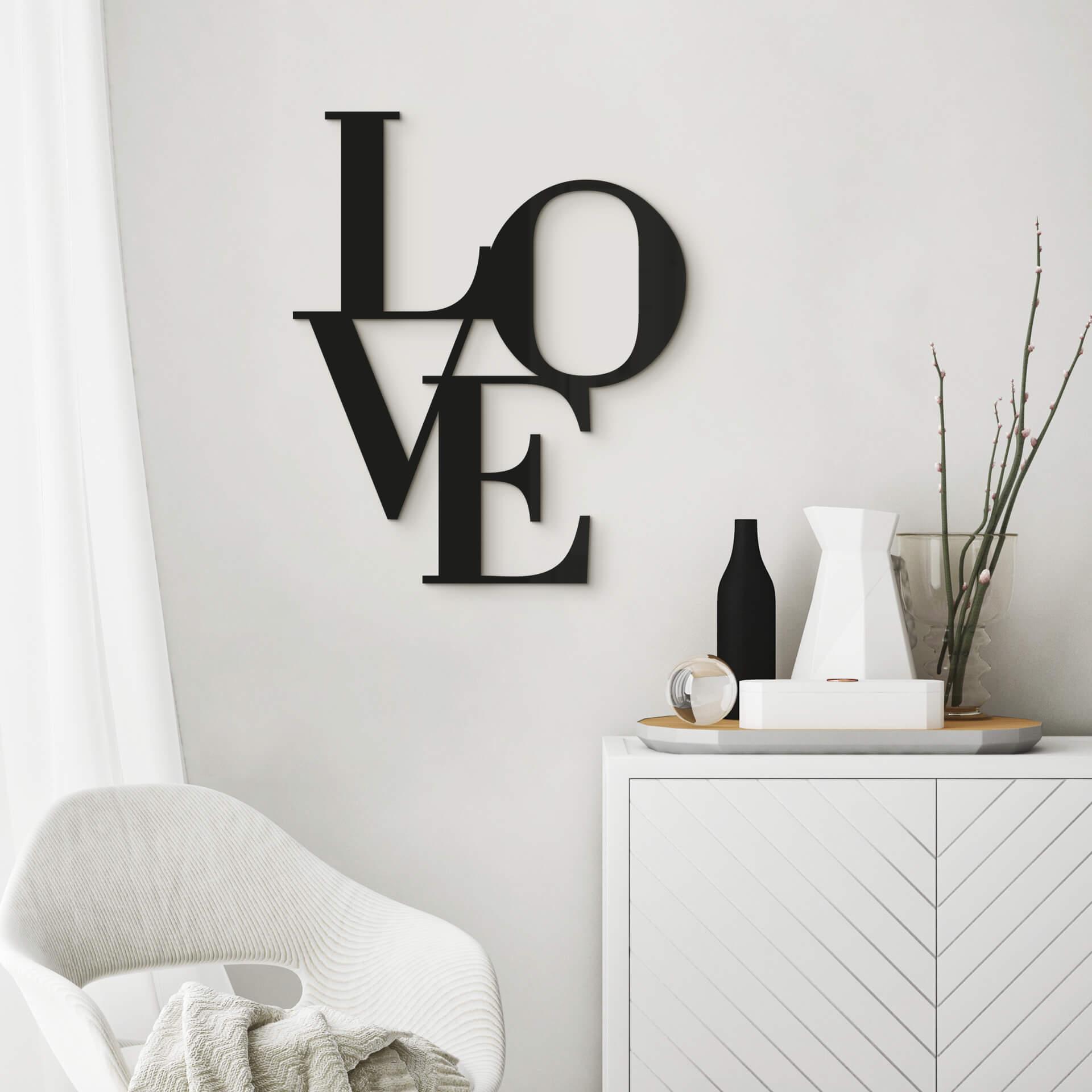 Decoración mural letras Love modern - letras acrílicas