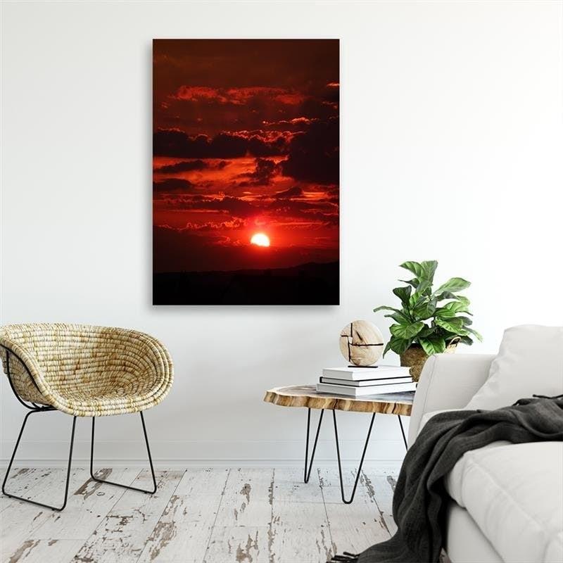 Canvasbillede, Rød solnedgang