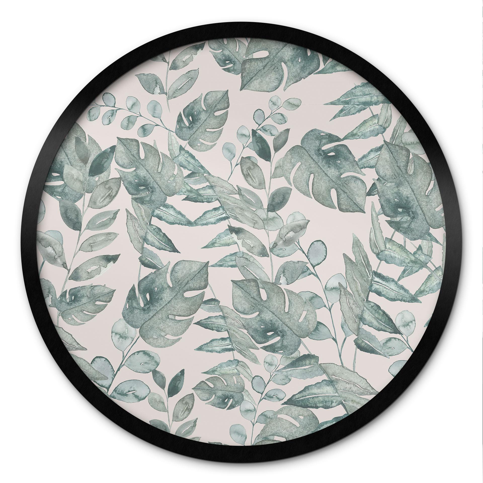 Plakat Jungle Leaves Watercolour Cream - Bloomery Decor - Rund