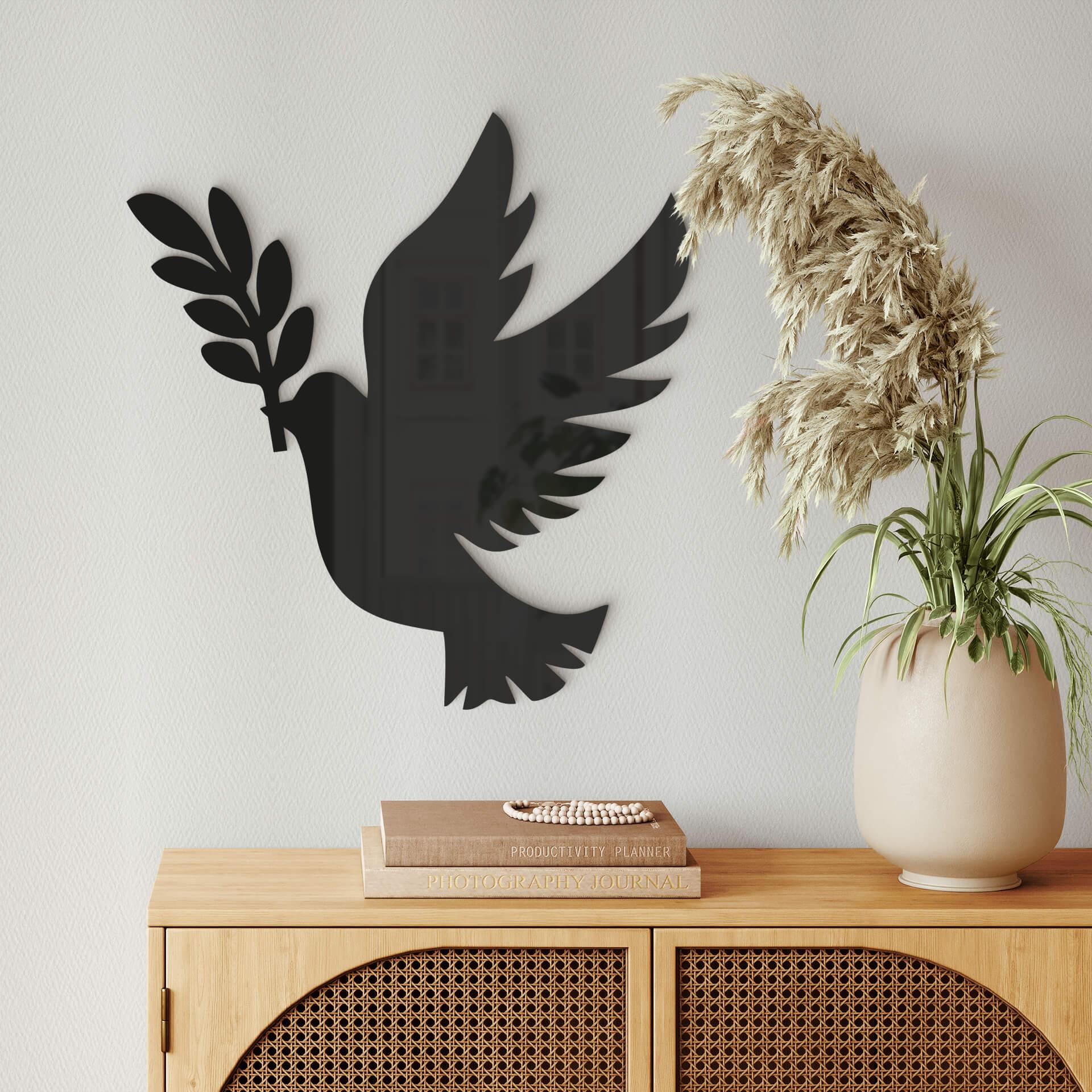 Decoración acrílica pájaro - paloma de la paz