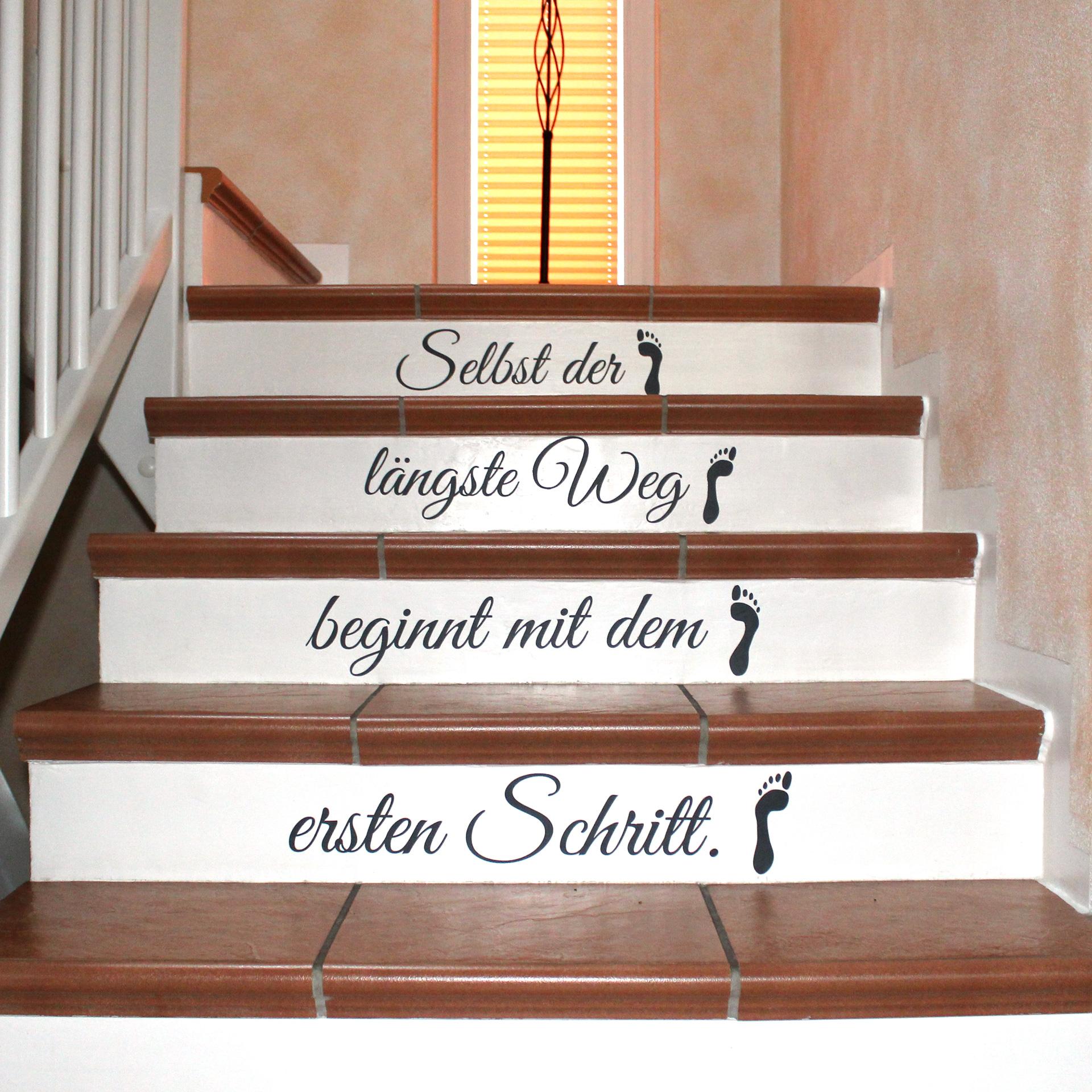 Stufen-Wandtattoo Selbst der längste Weg...