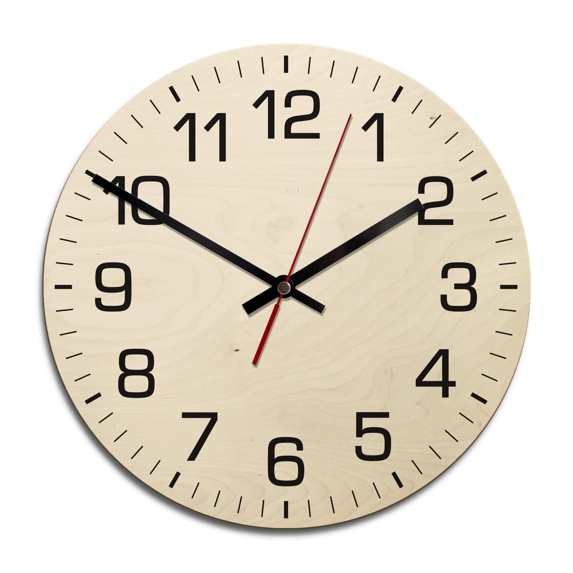 Horloge murale en bois - Classique avec minutes