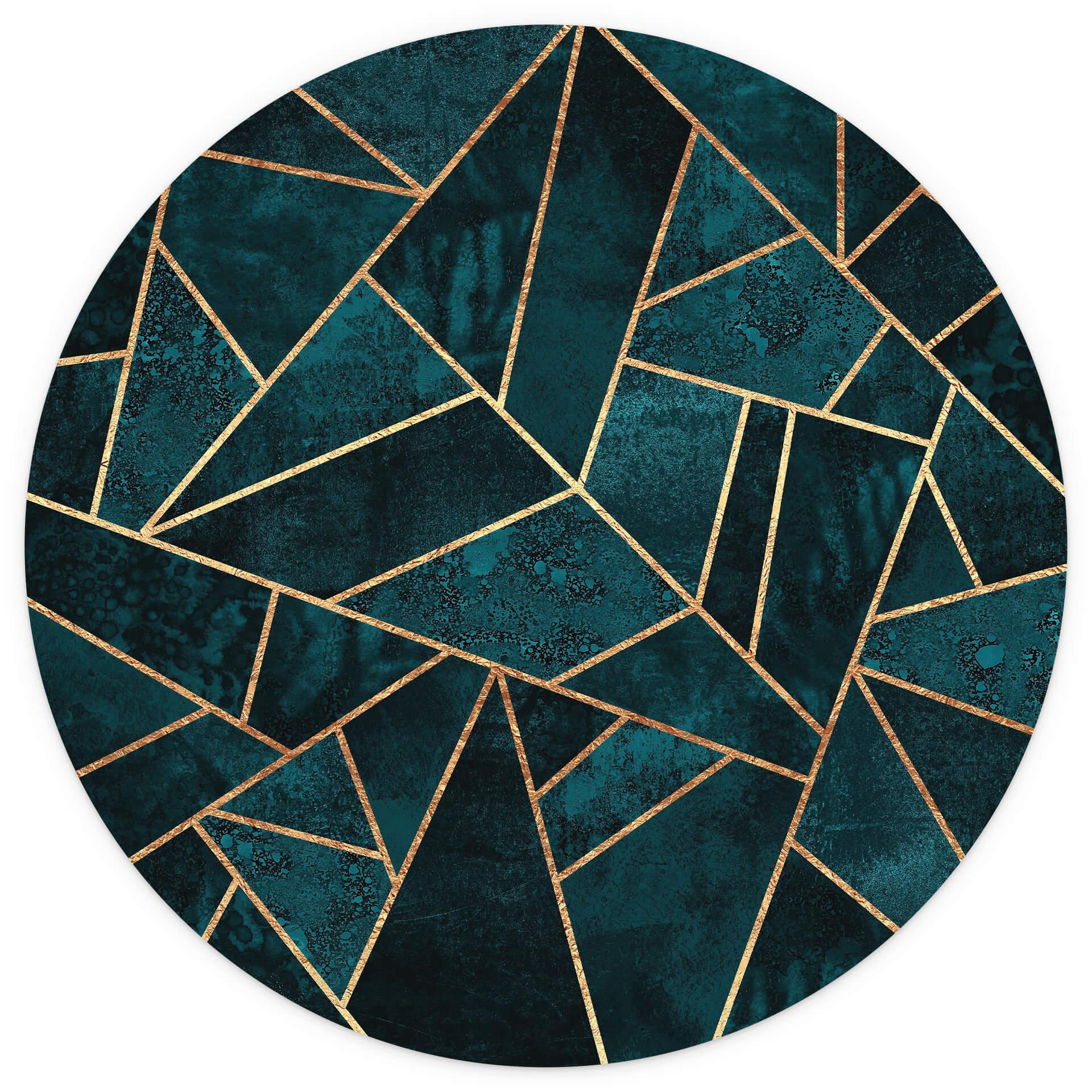 Behangcirkel Fredrikson - Blue Green Emerald - vliesbehang/zelfklevend vliesbehang