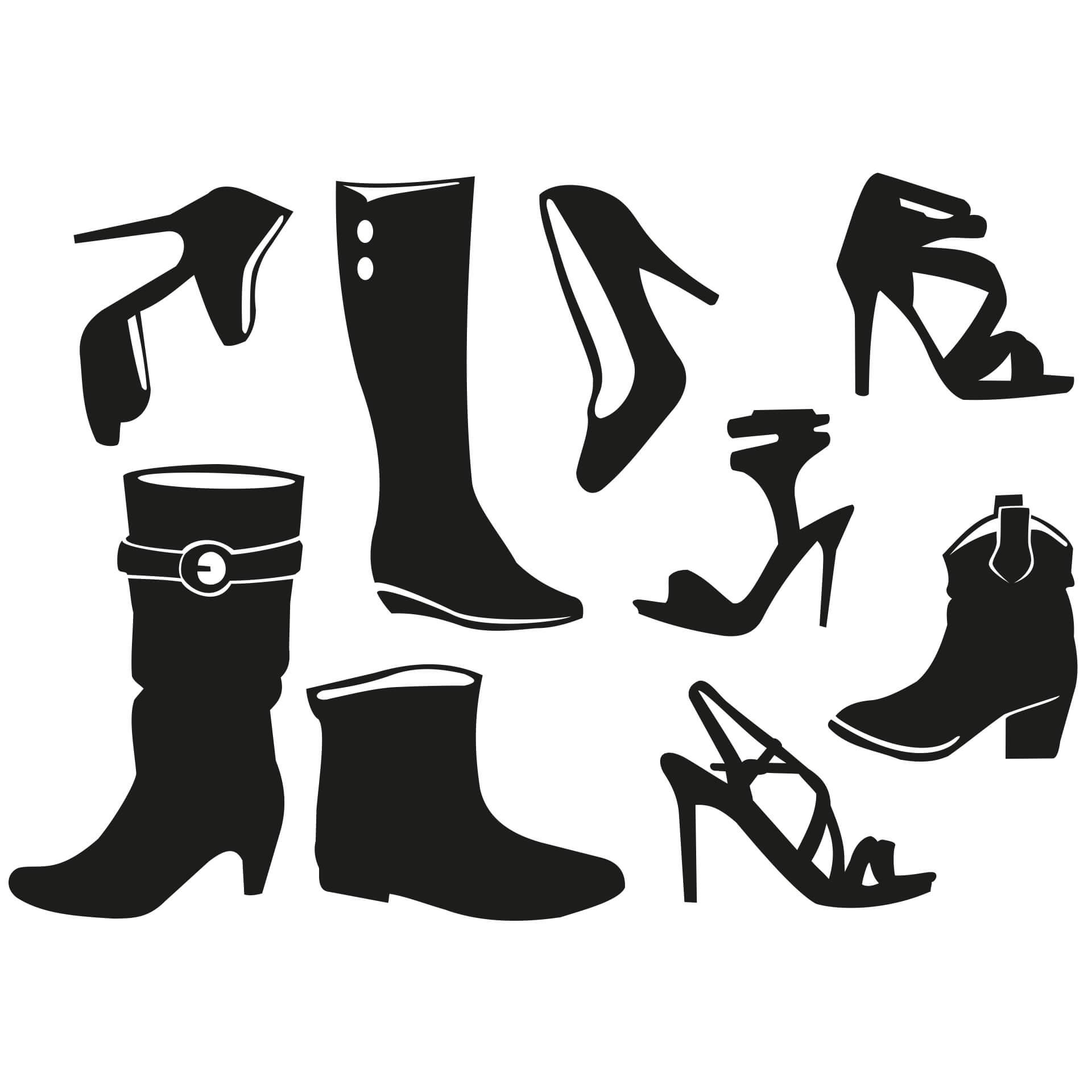 Adesivo murale - Collezione di scarpe