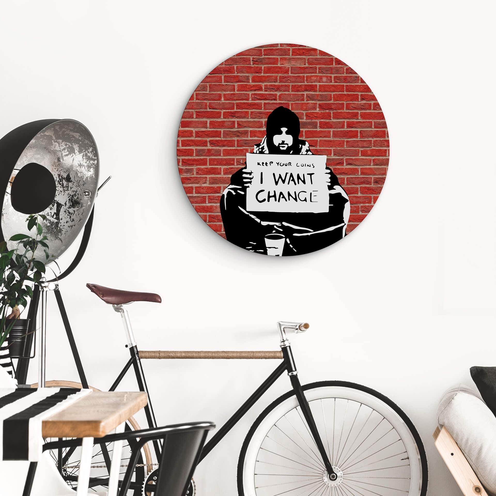 Alu-Dibond Banksy - Keep Coins