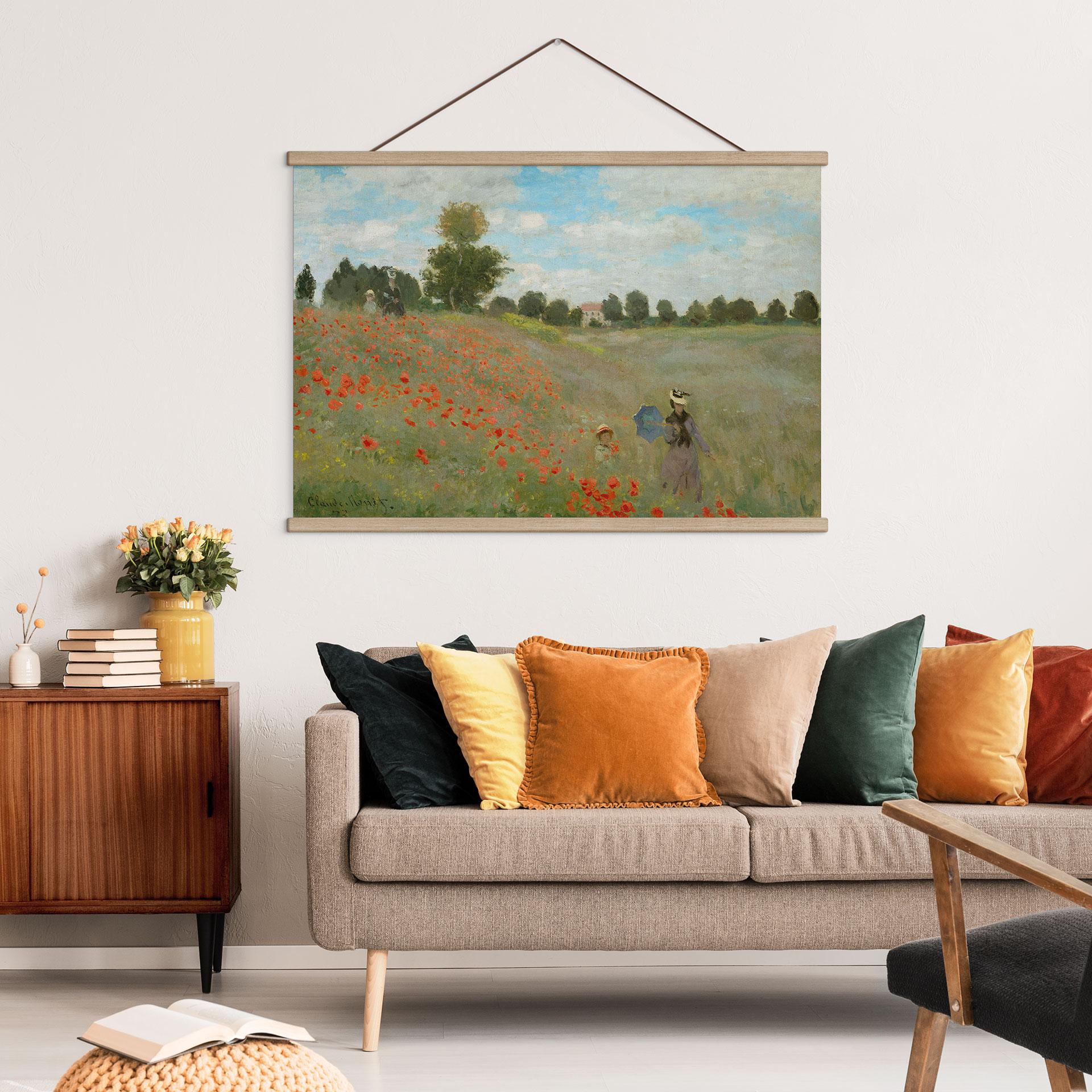 Obraz tkaniny - Pole maków w pobliżu Argenteuil - Monet